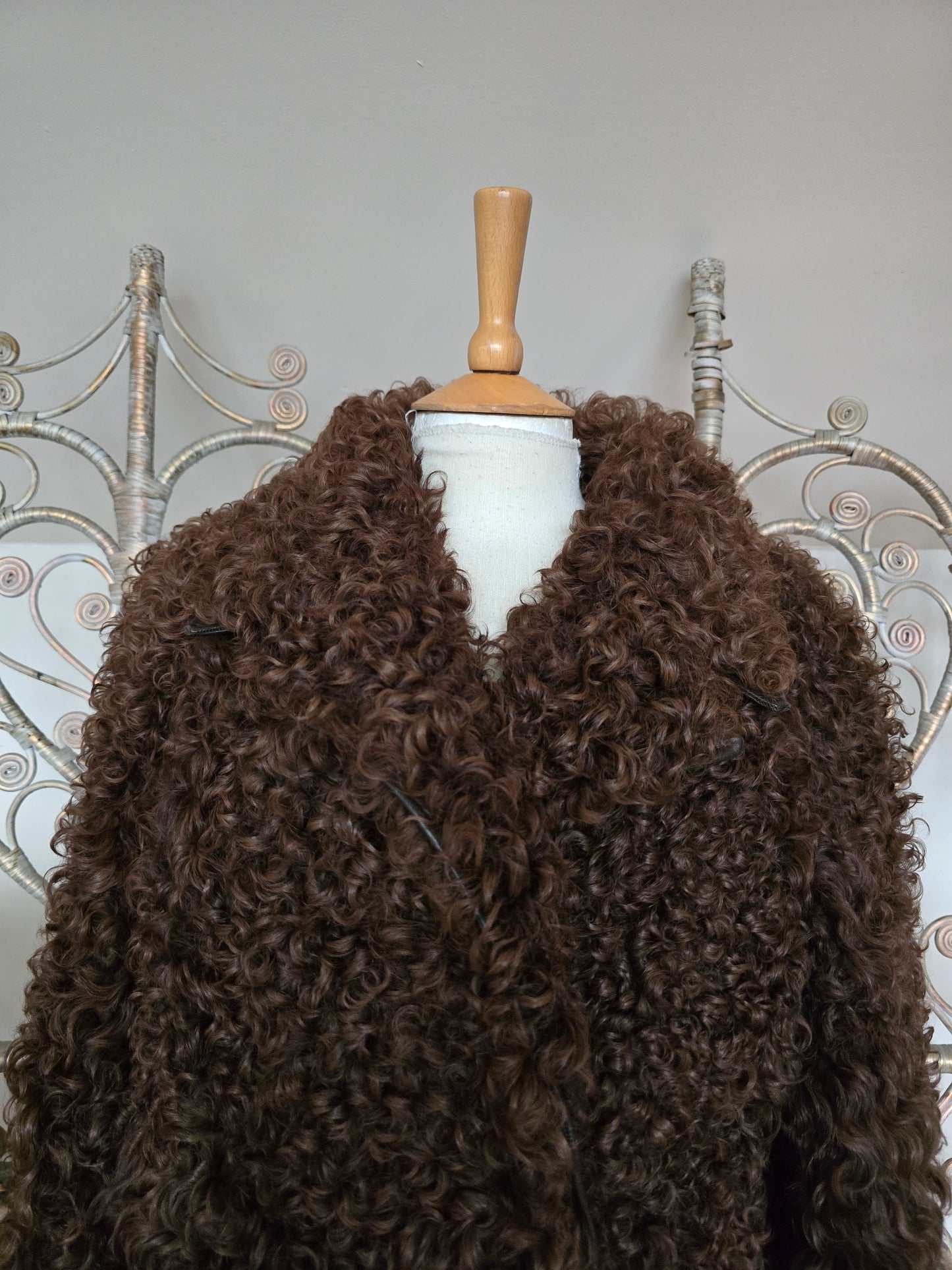 Vintage curly sheepskin 70s coat