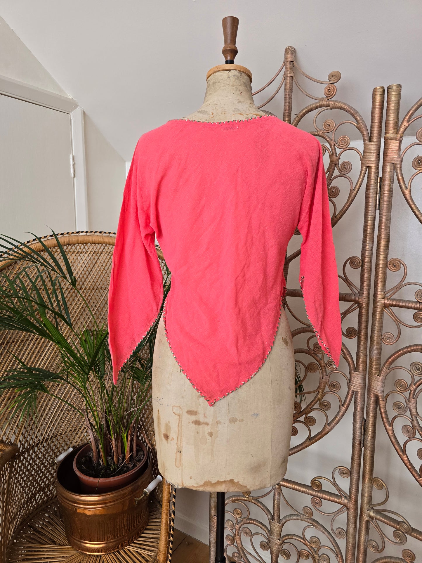 Vintage embroidered cotton blouse