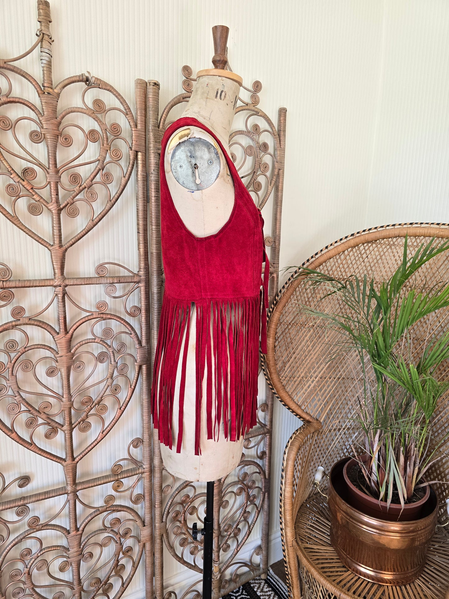 Vintage suede tassel waistcoat