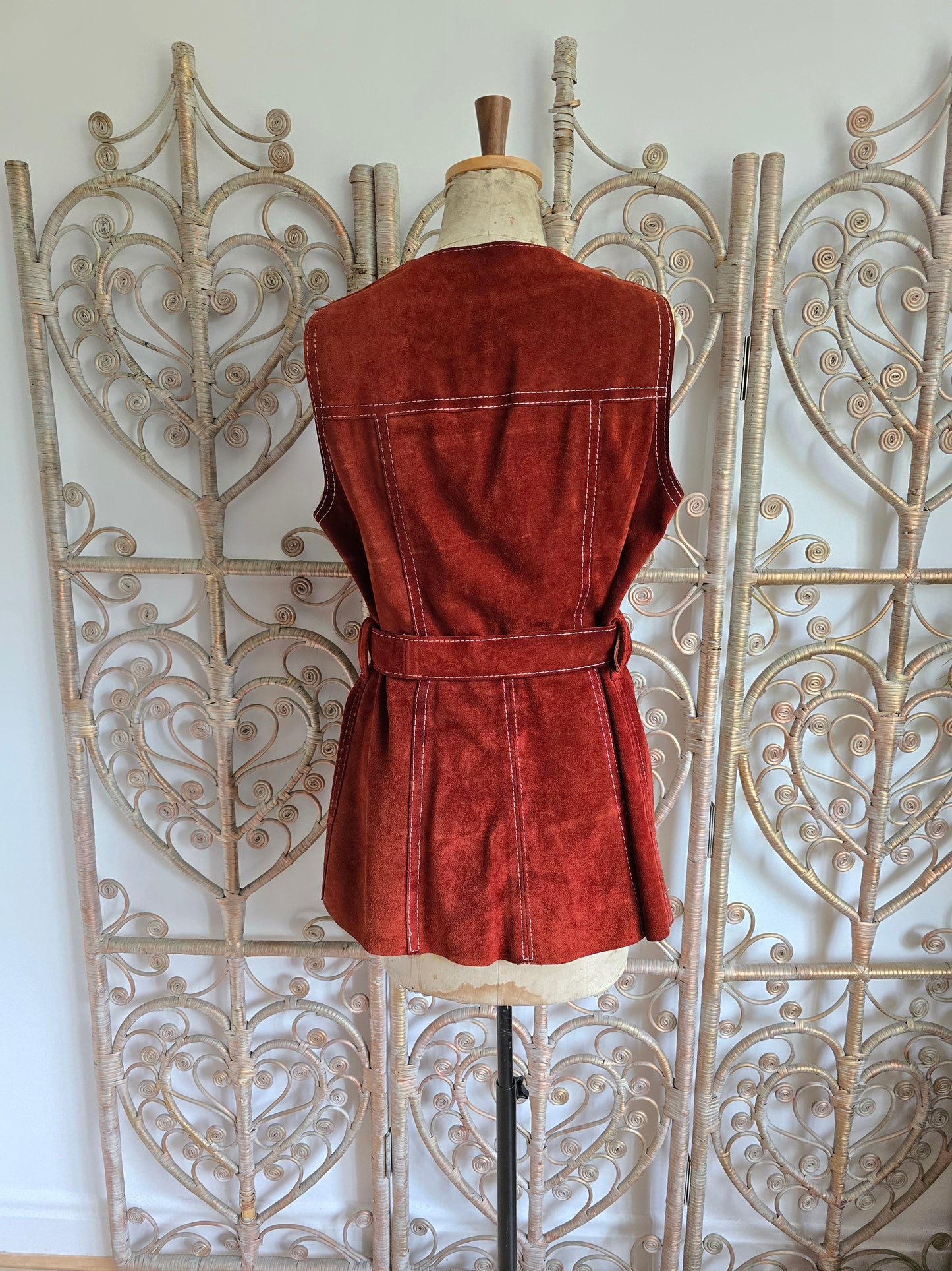 Vintage suede tunic waistcoat