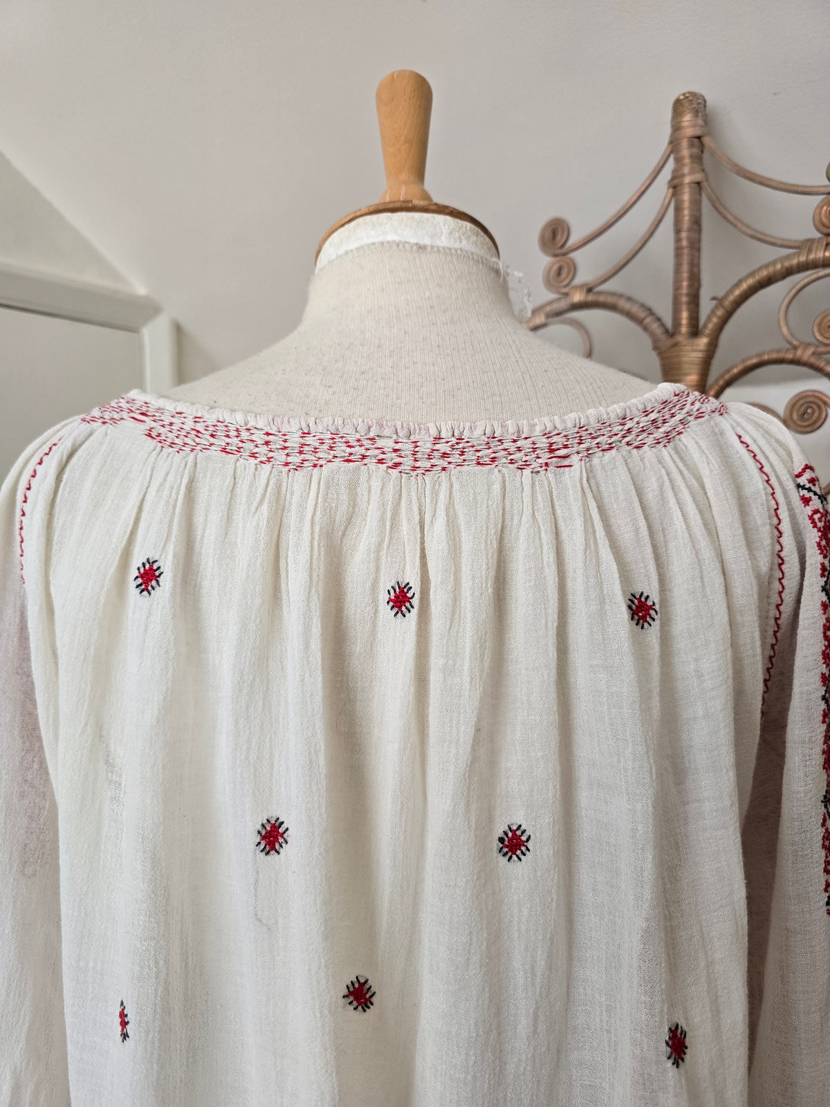 Vintage Romanian cheesecloth blouse