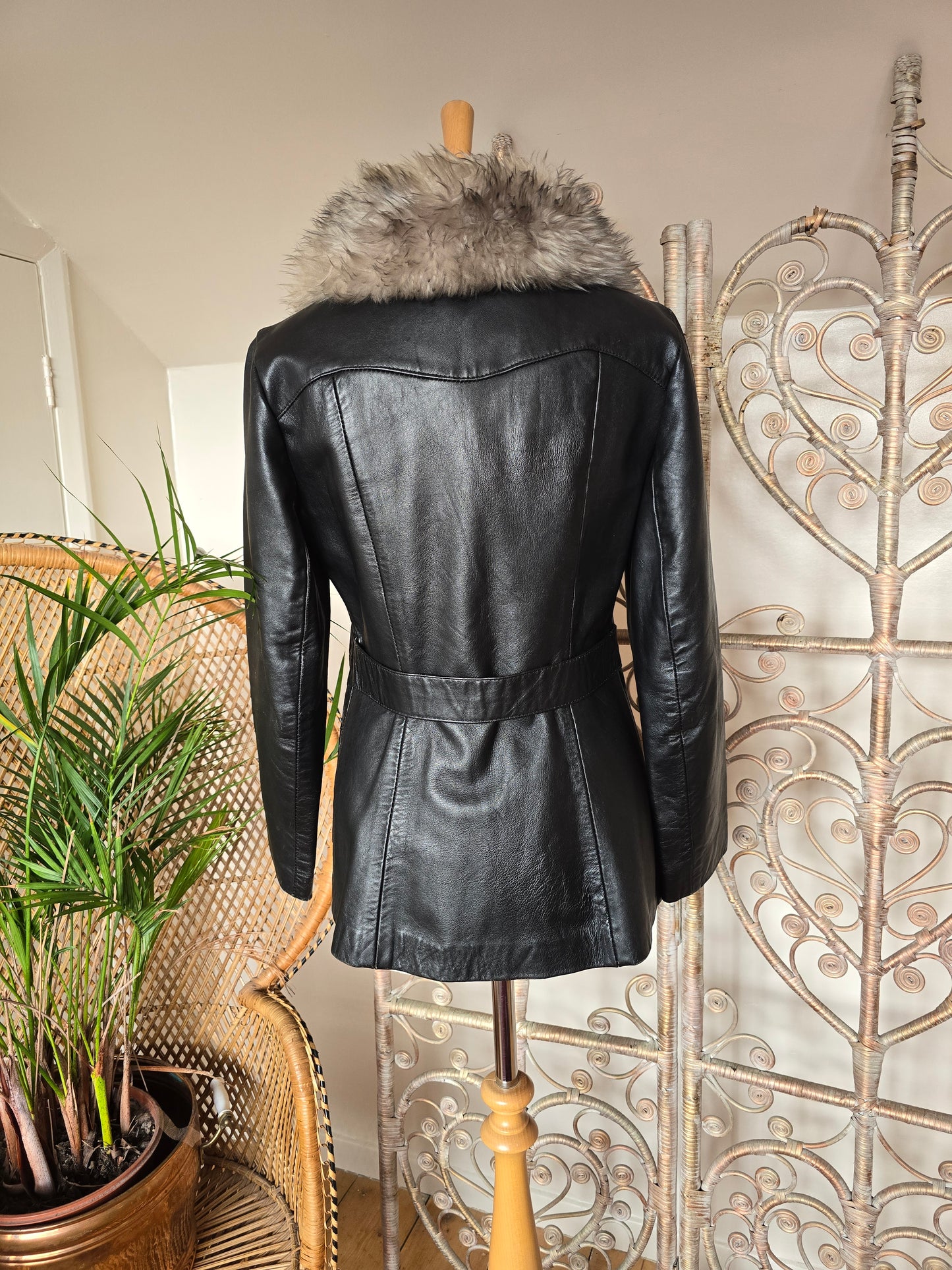 Vintage leather 70s coat