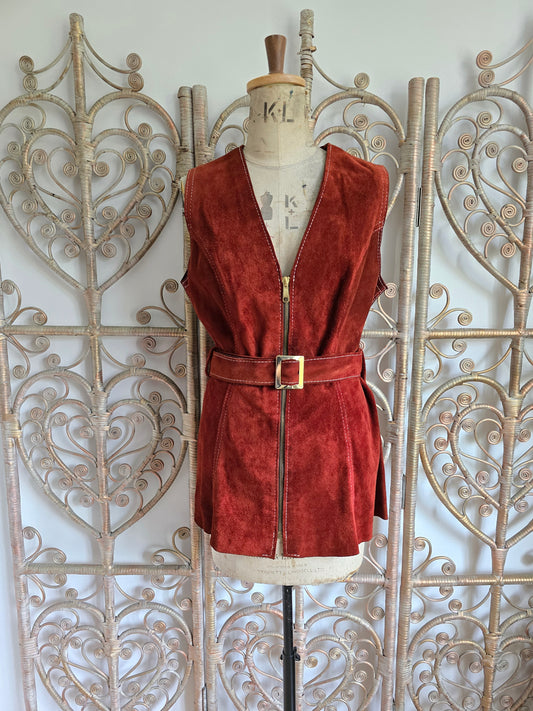 Vintage suede tunic waistcoat