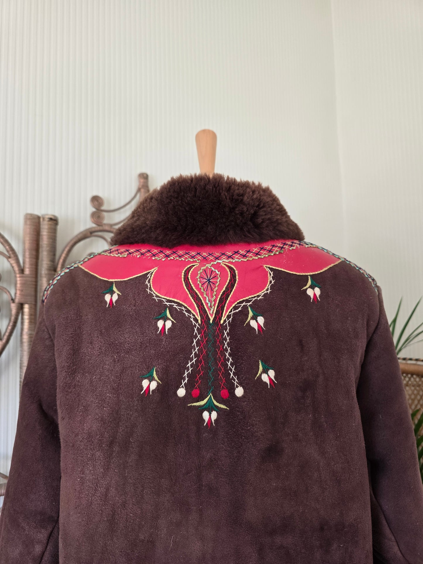 Vintage embroidered sheepskin Polish coat