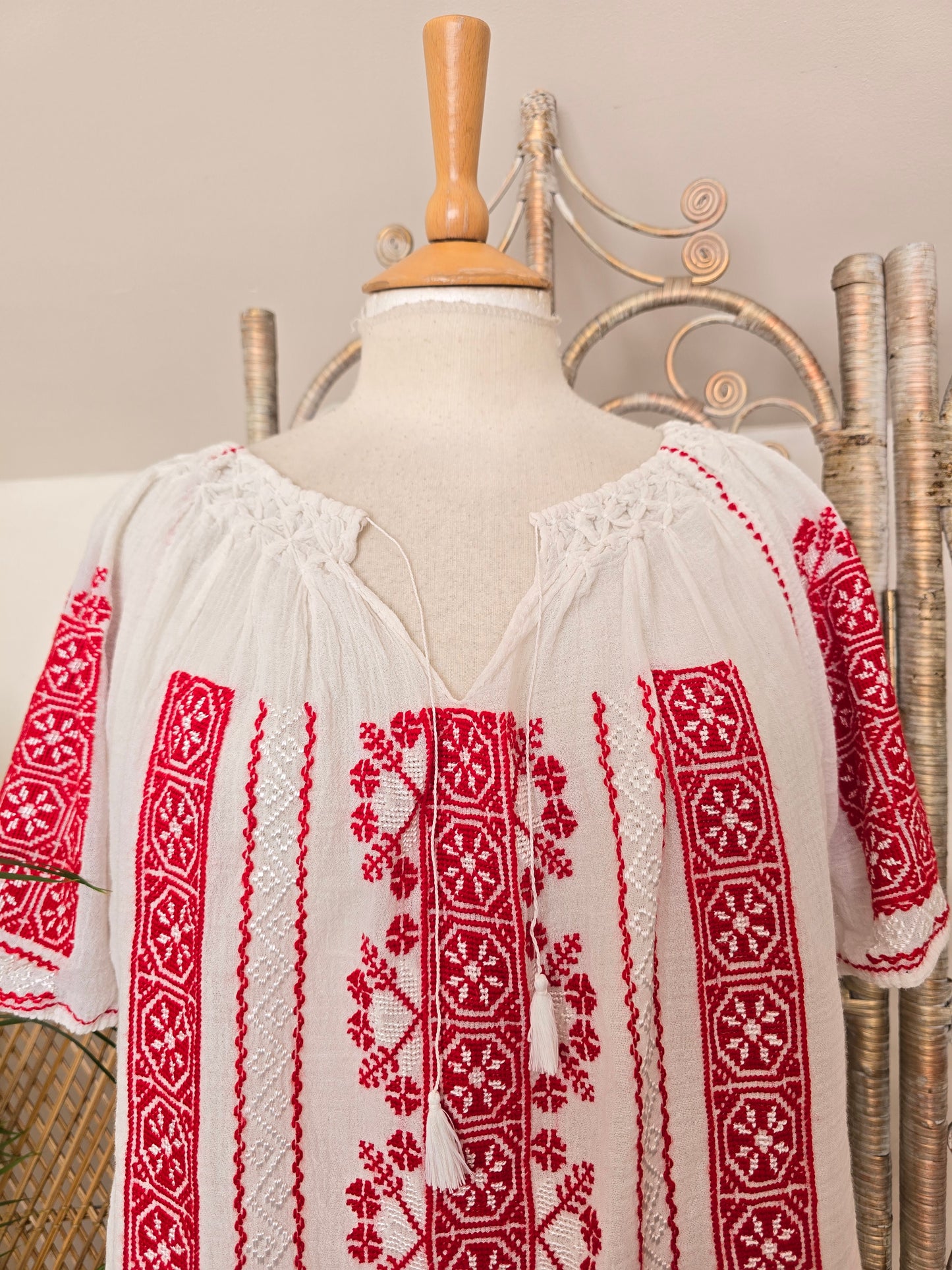 Vintage Romanian cheesecloth blouse