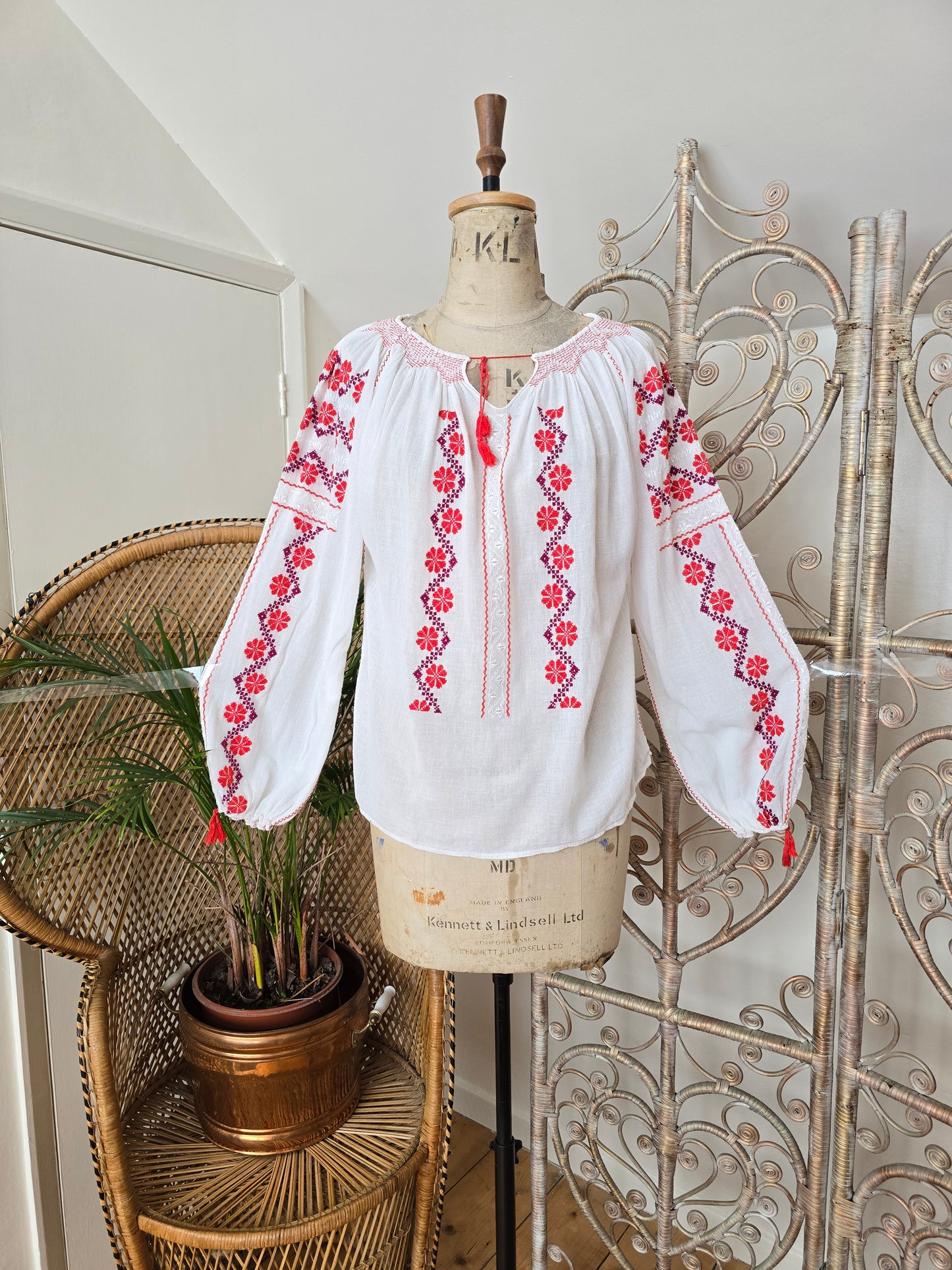 Vintage embroidered cheesecloth blouse