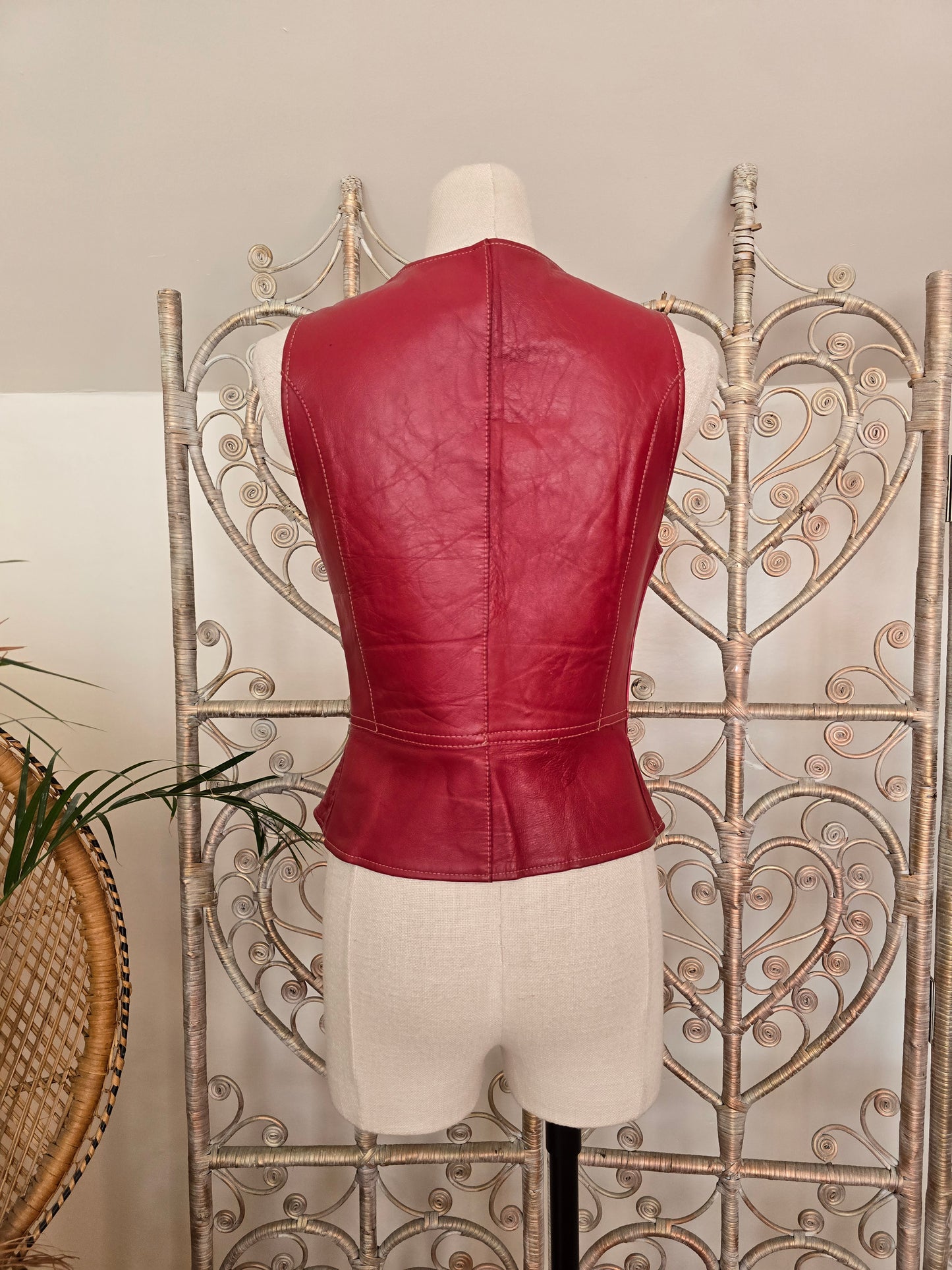 Vintage leather waistcoat