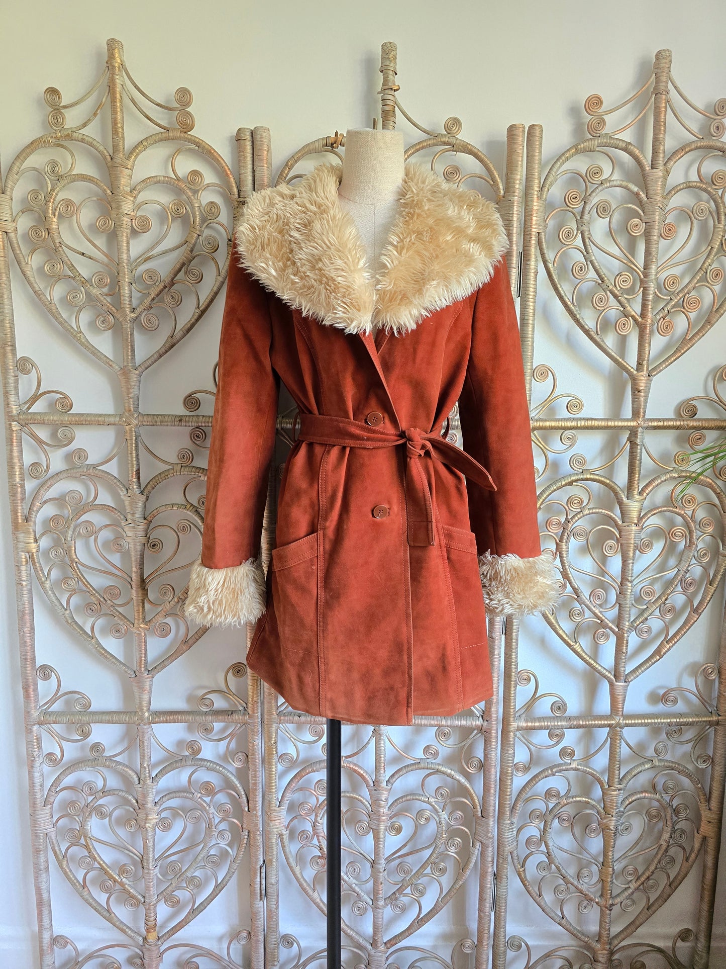 Vintage faux fur/suede velvet coat