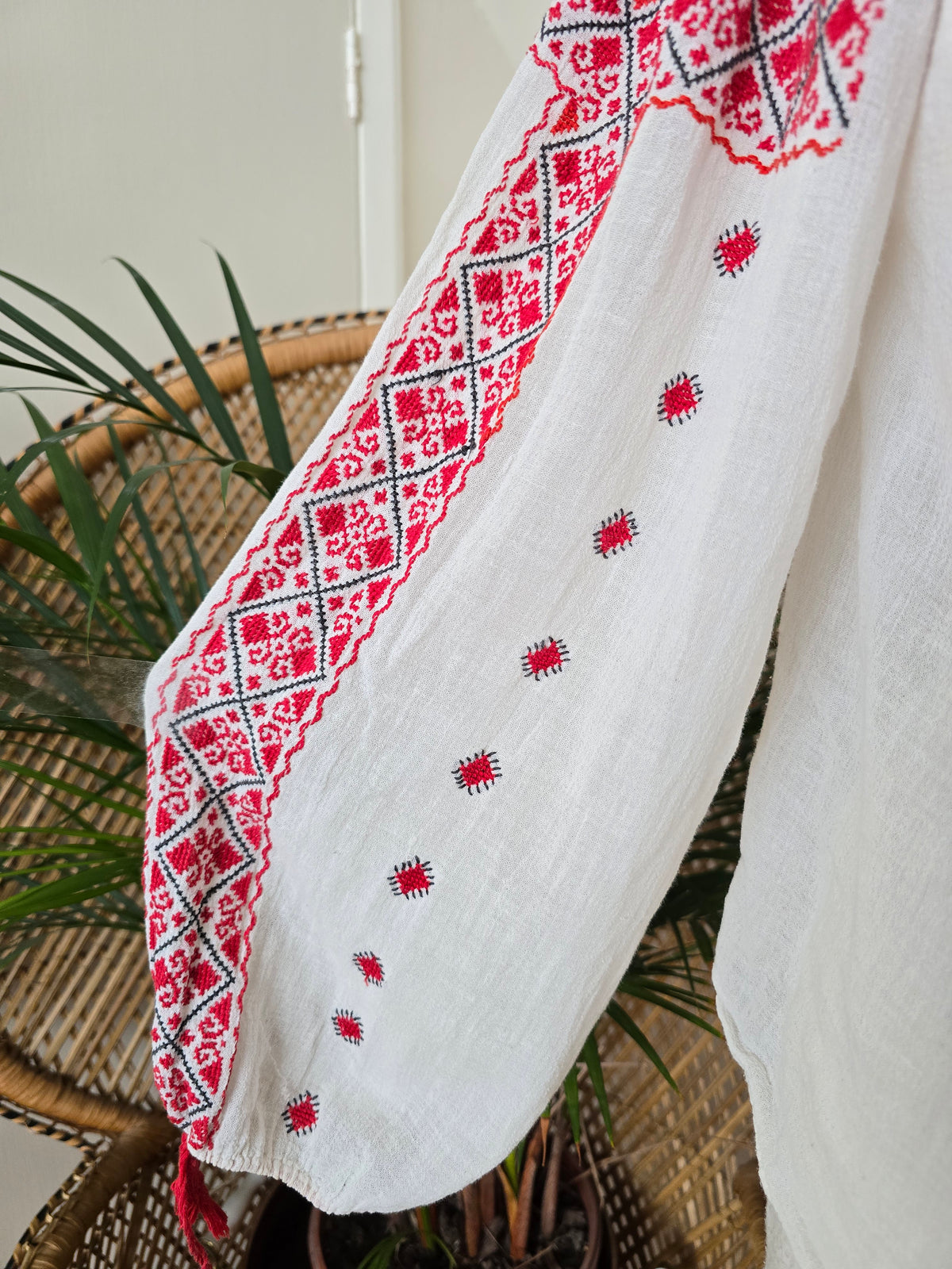 Vintage Romanian cheesecloth blouse