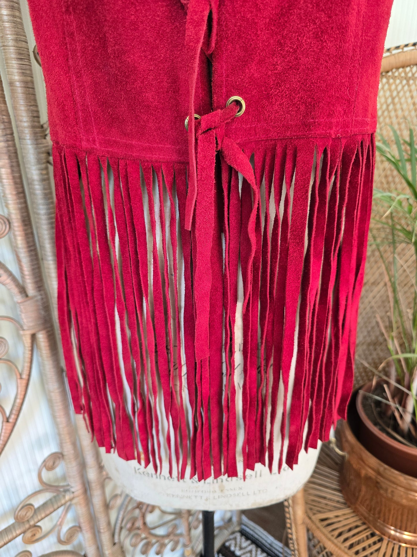 Vintage suede tassel waistcoat