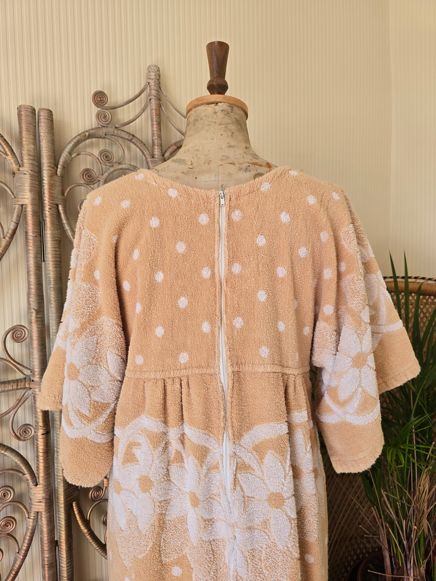 Vintage towelling kaftan dress
