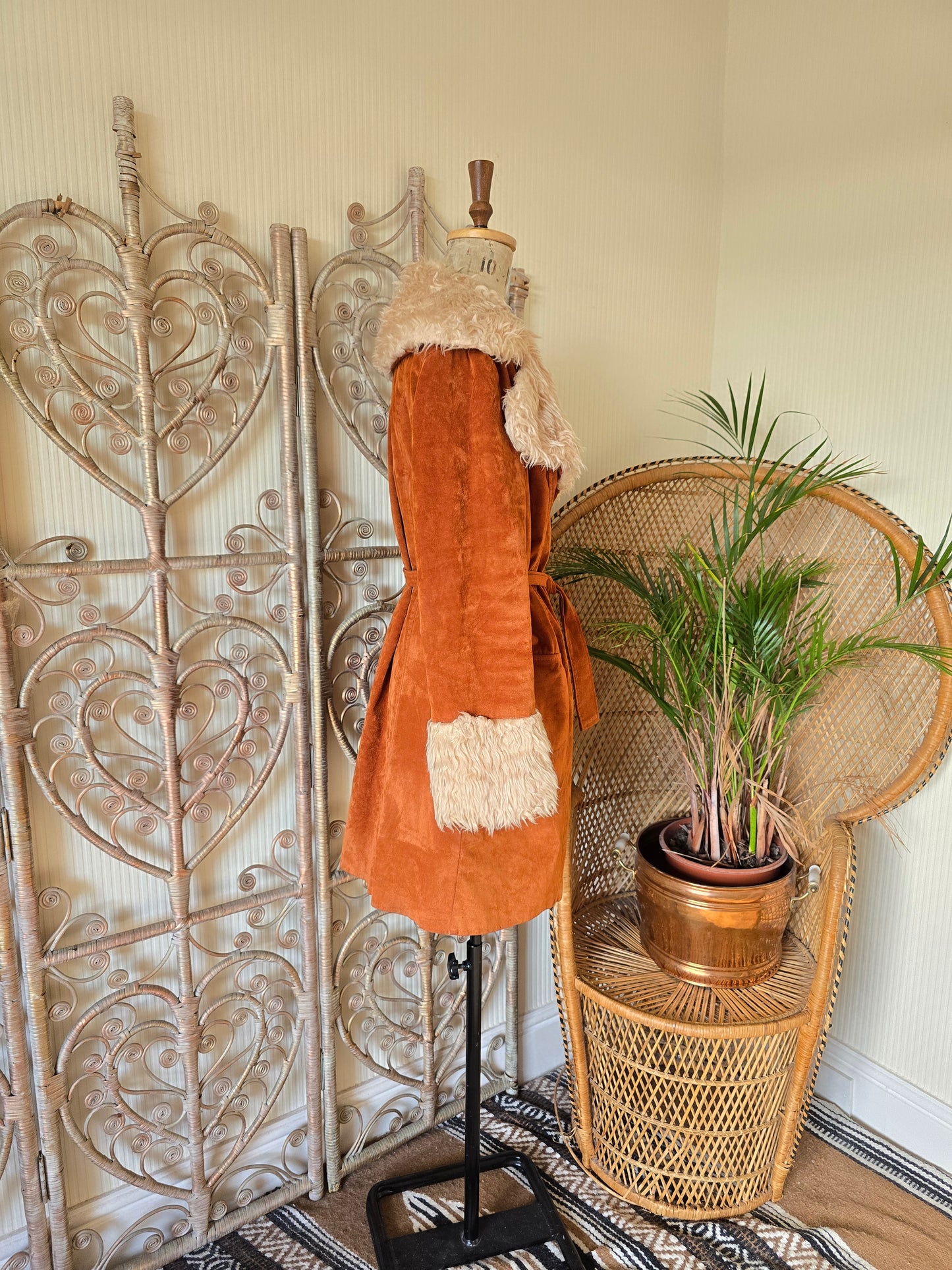 Vintage faux fur/suede velvet coat