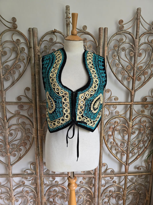 Vintage velvet embroidered waistcoat