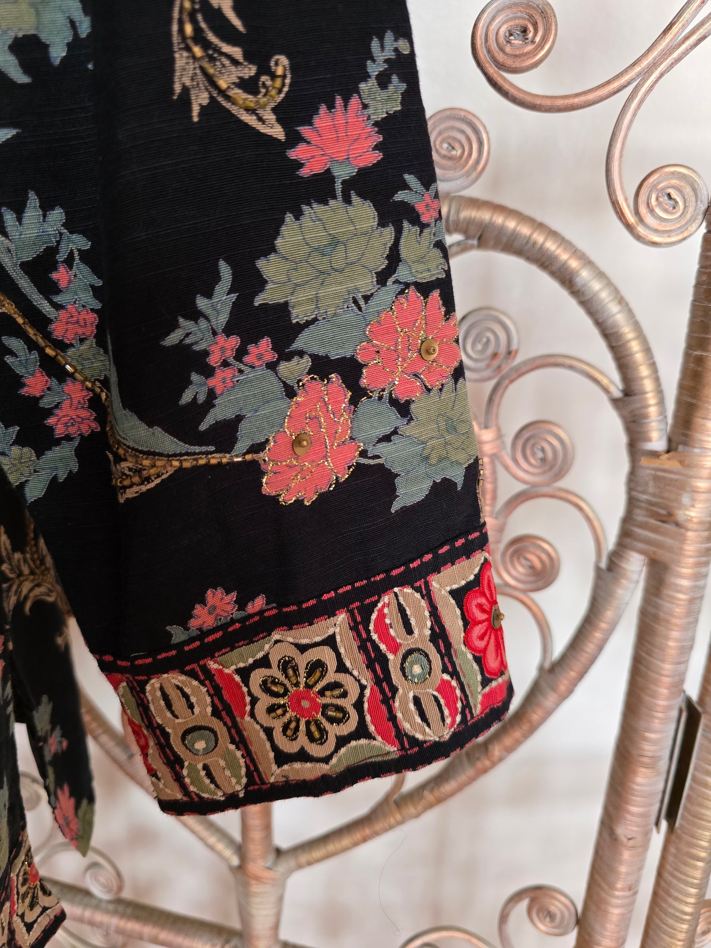 Vintage Indigo Moon beaded jacket