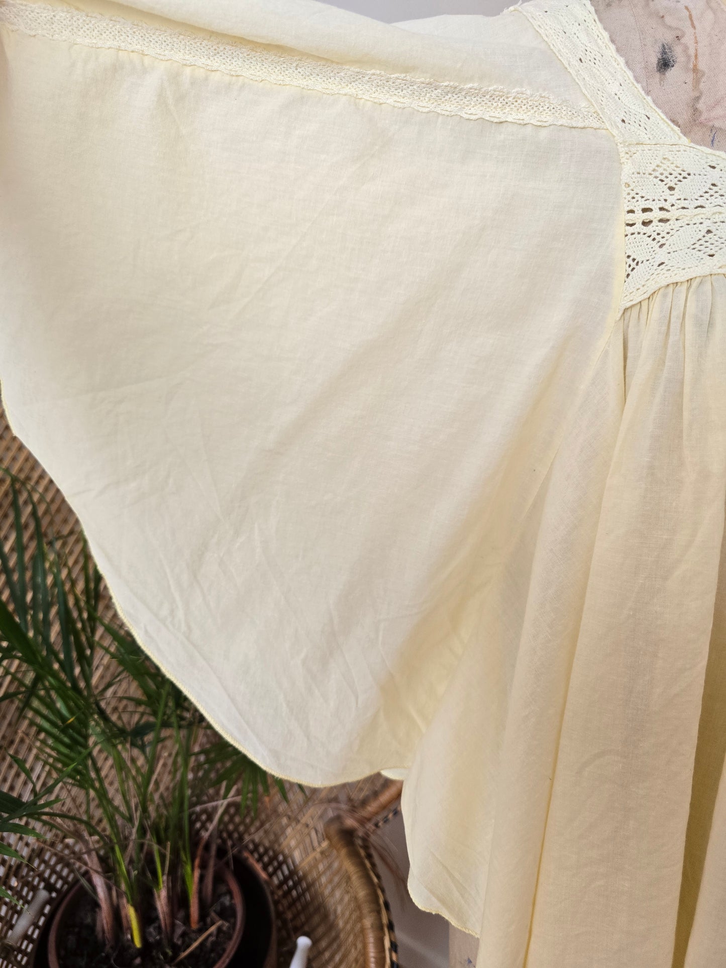 Vintage cape cotton blouse