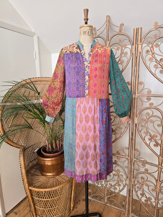 Vintage silk Judith Ann indian 70s dress