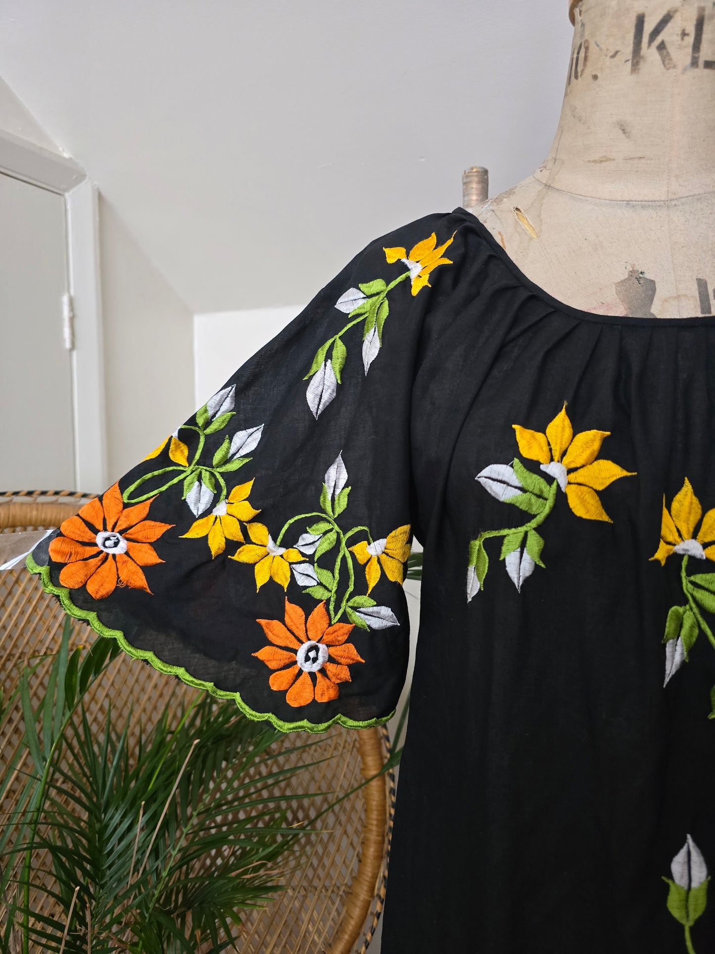 Vintage embroidered kaftan dress