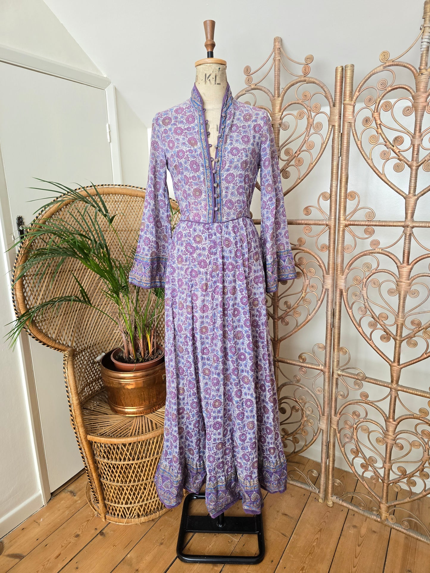 Vintage Anokhi indian 70s maxi dress