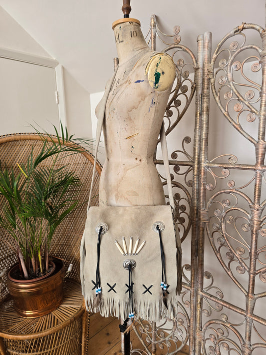 Vintage leather tassel bag