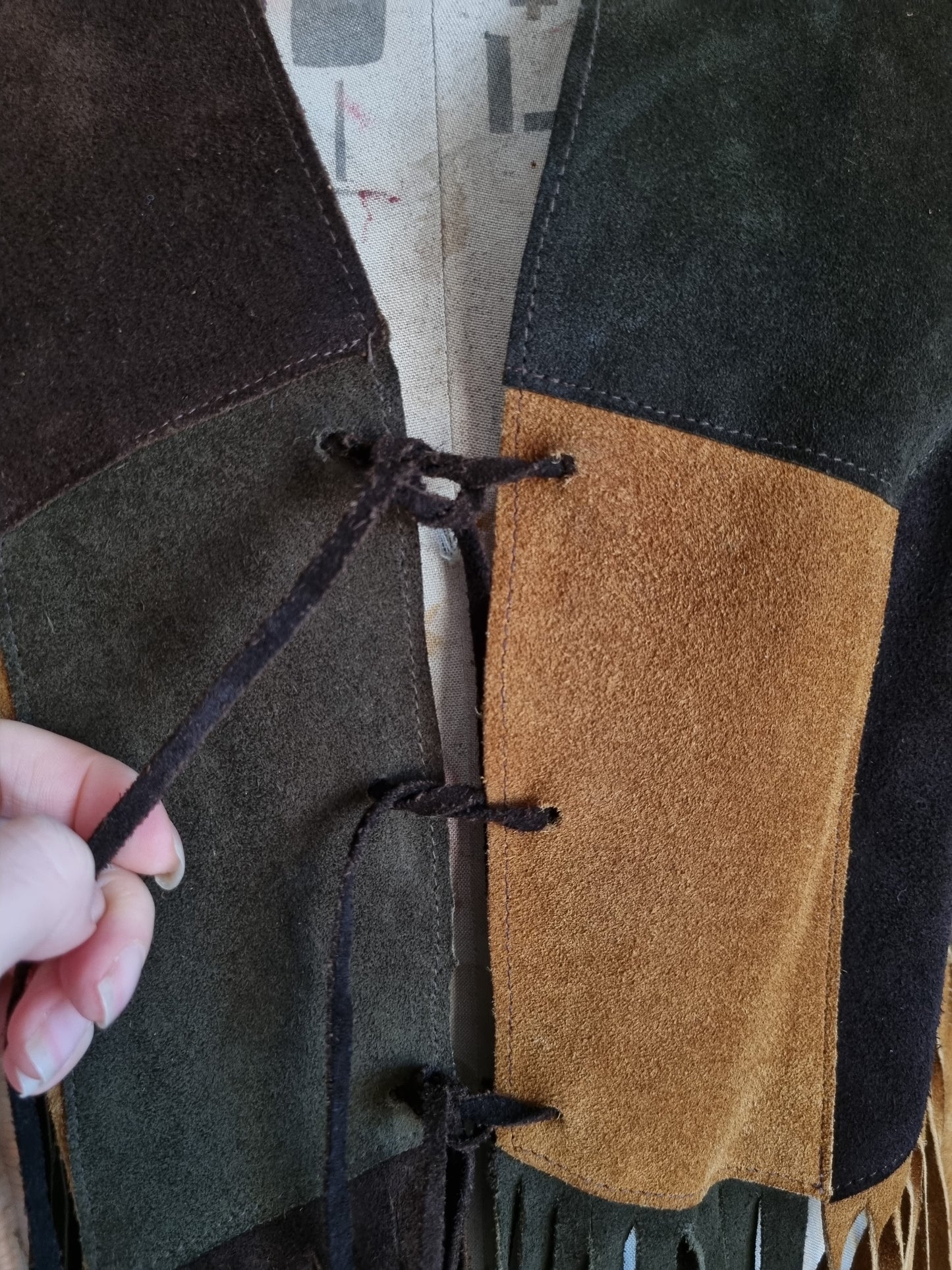 Vintage suede tassel waistcoat