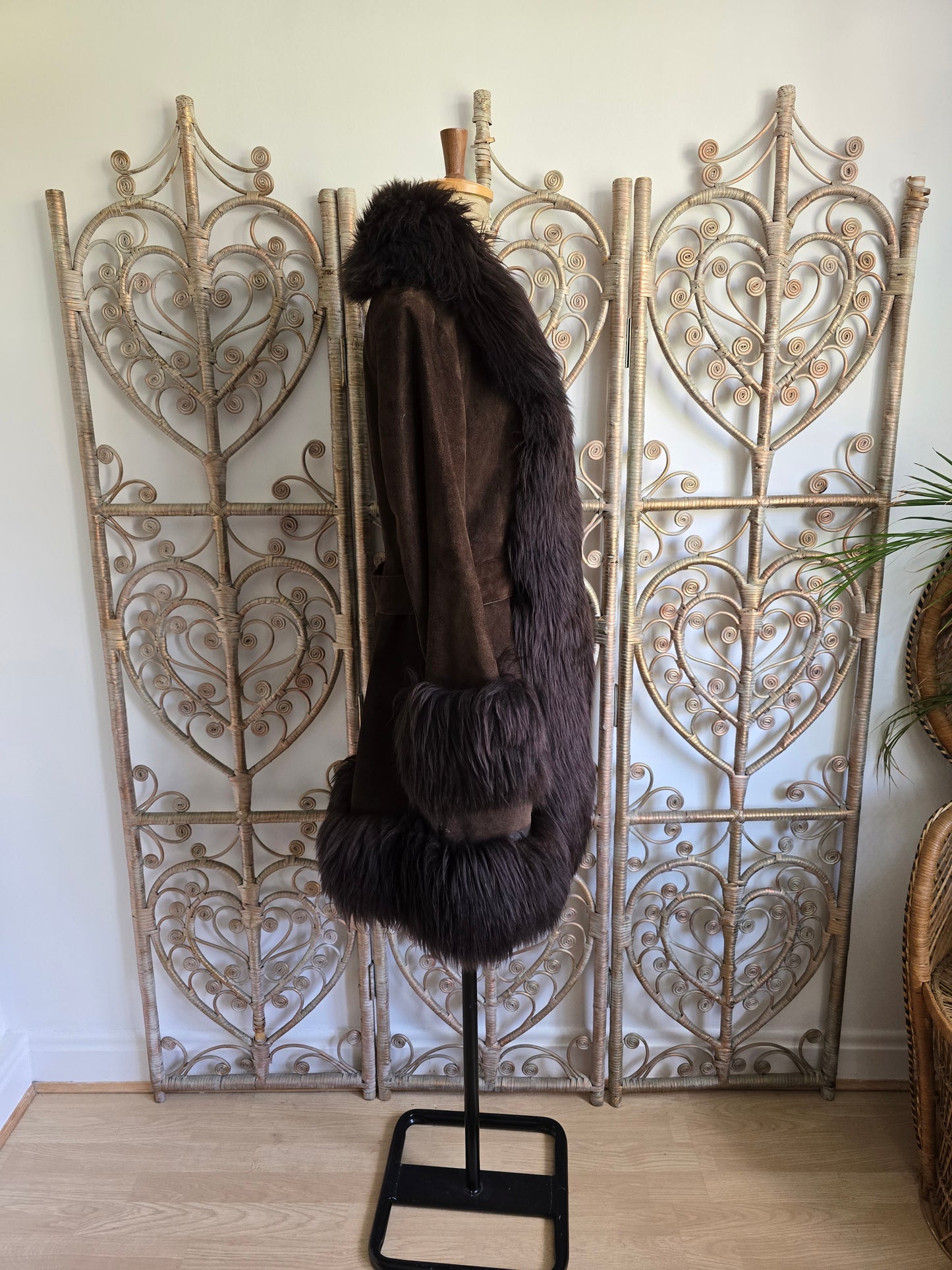 Vintage suede Sheepskin coat S