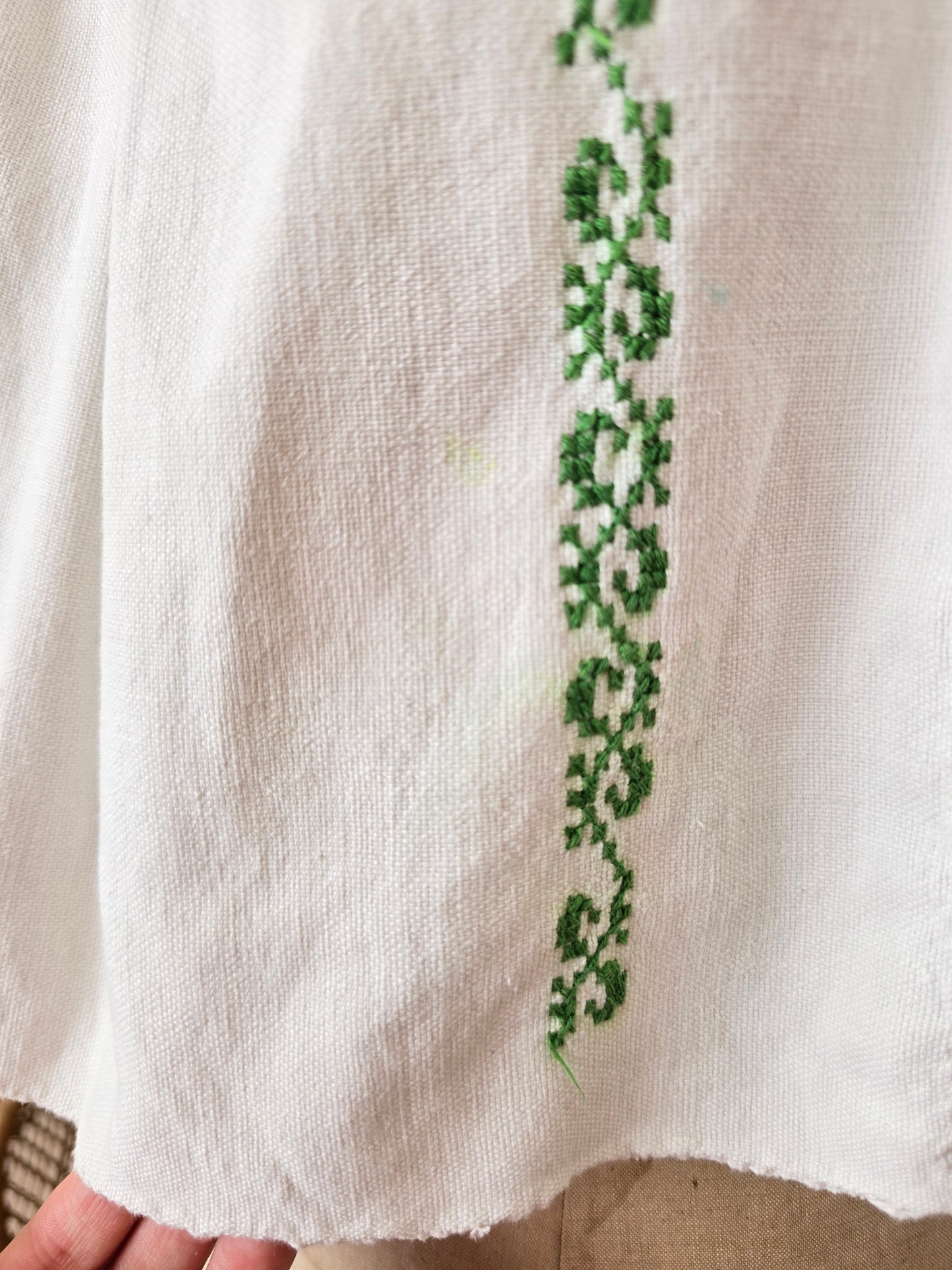 Vintage crop Romanian embroidered blouse