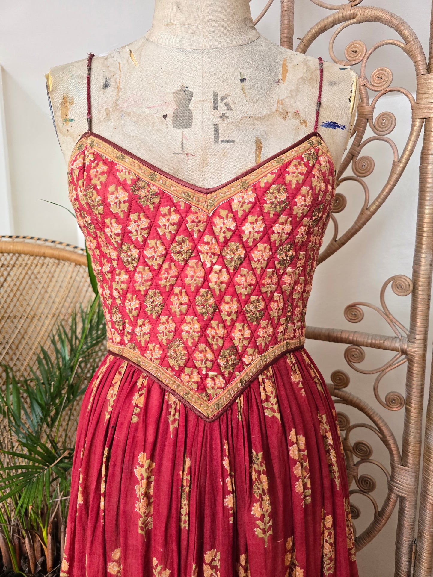 Vintage Anokhi indian 70s maxi dress