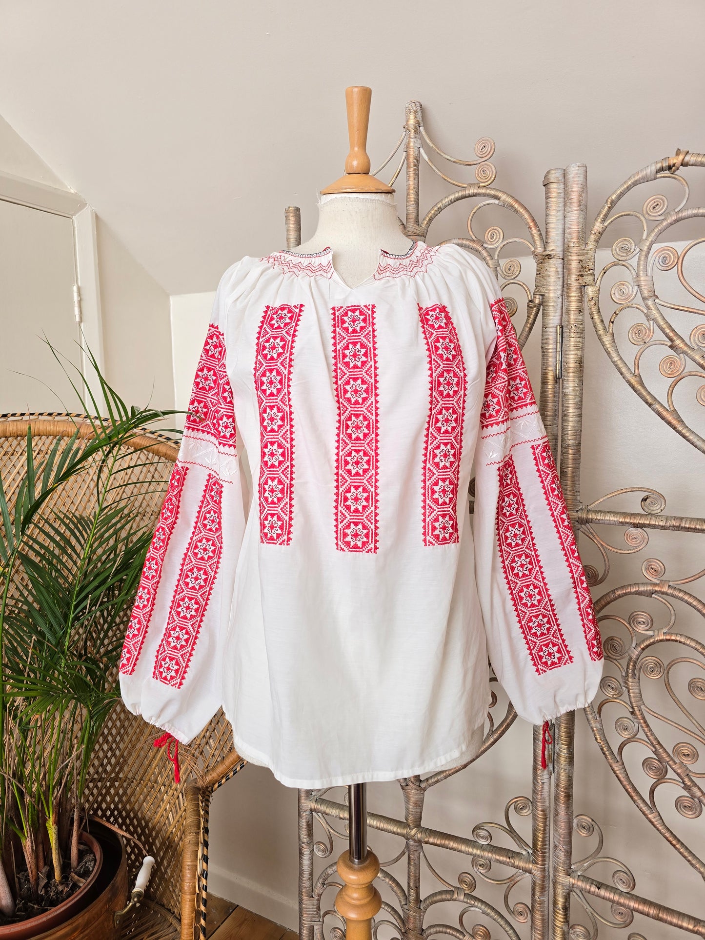 Vintage Romanian embroidered blouse