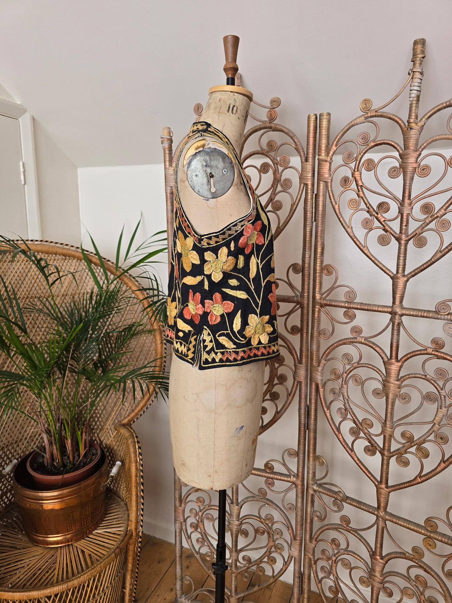 Vintage Afghan embroidered waistcoat