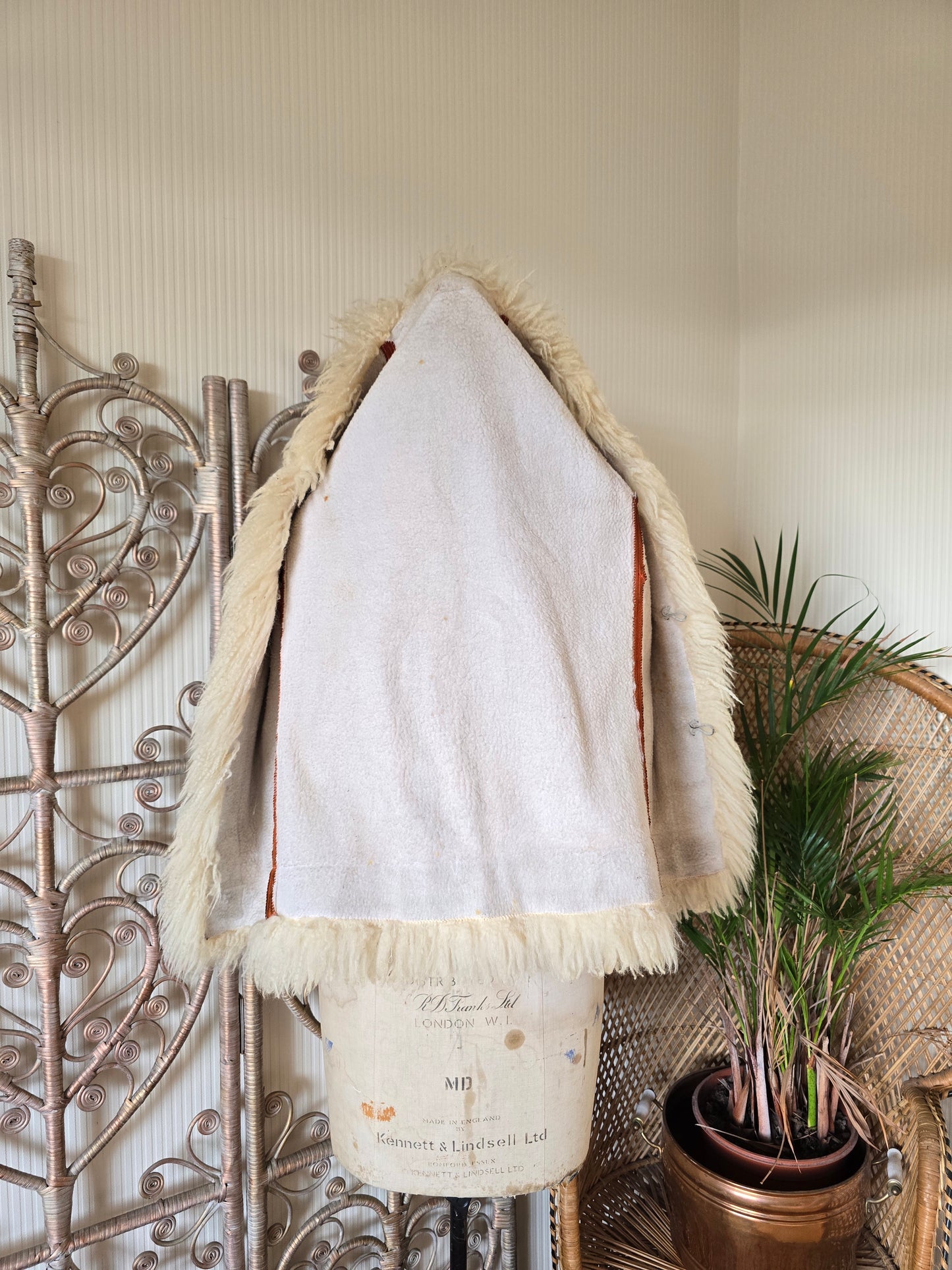 Vintage embroidered suede coat