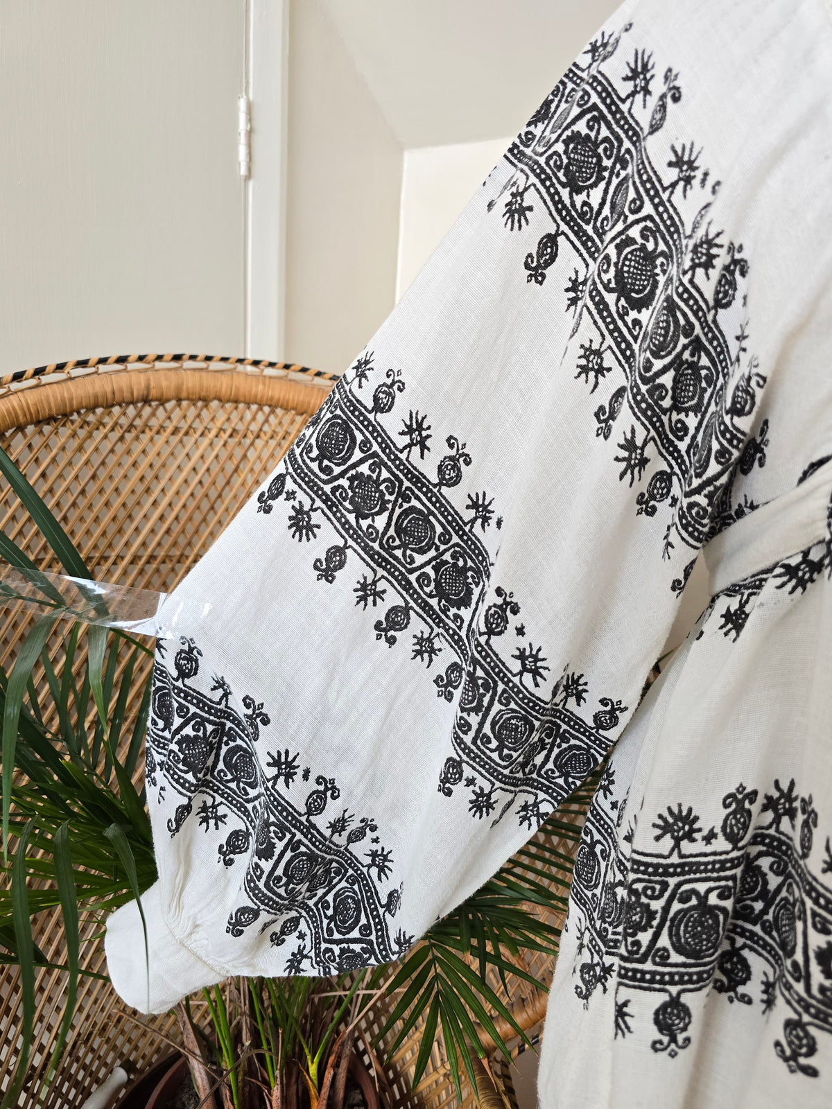 Vintage cotton balloon sleeves tunic