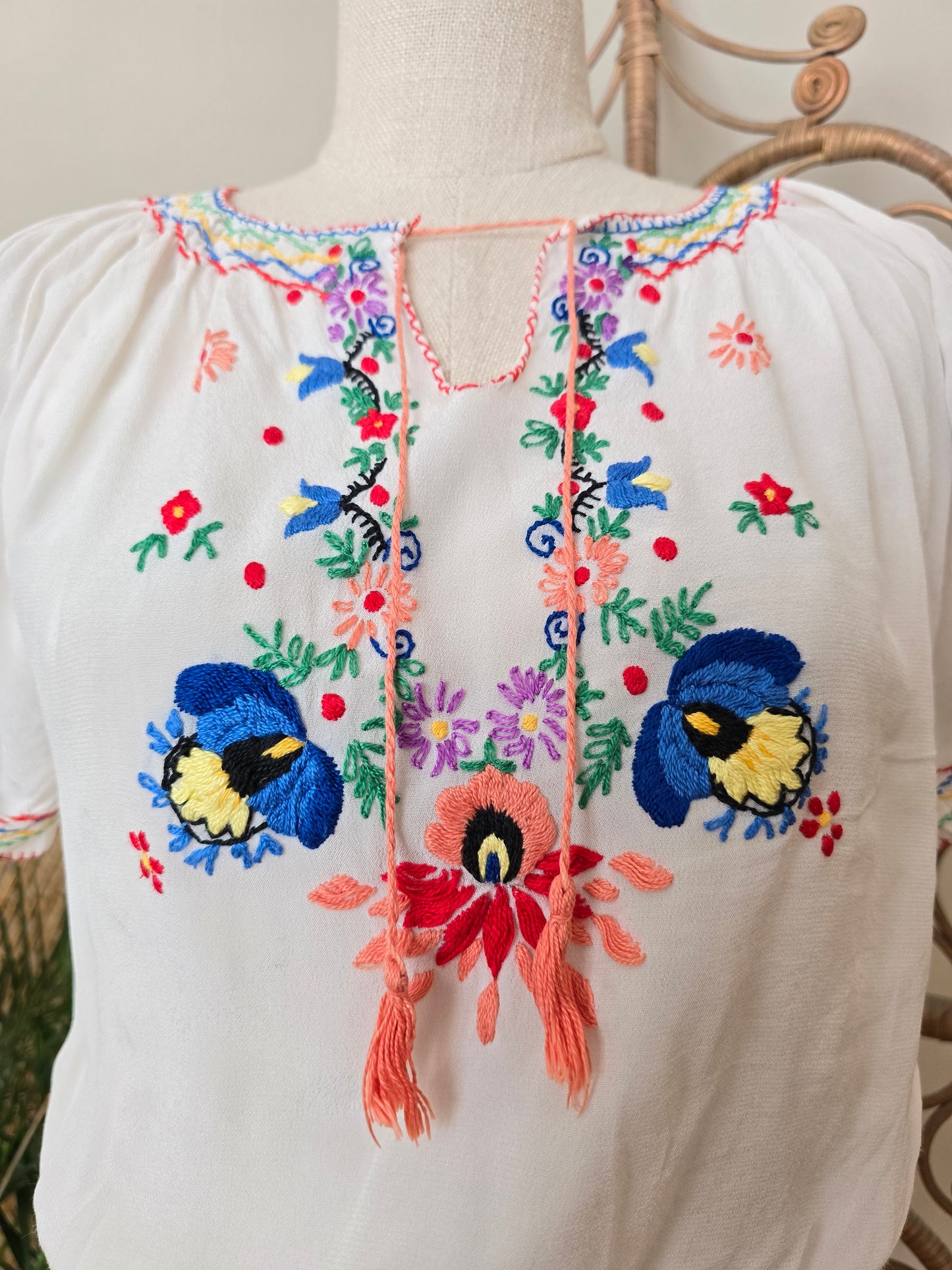 Vintage Hungarian embroidered blouse