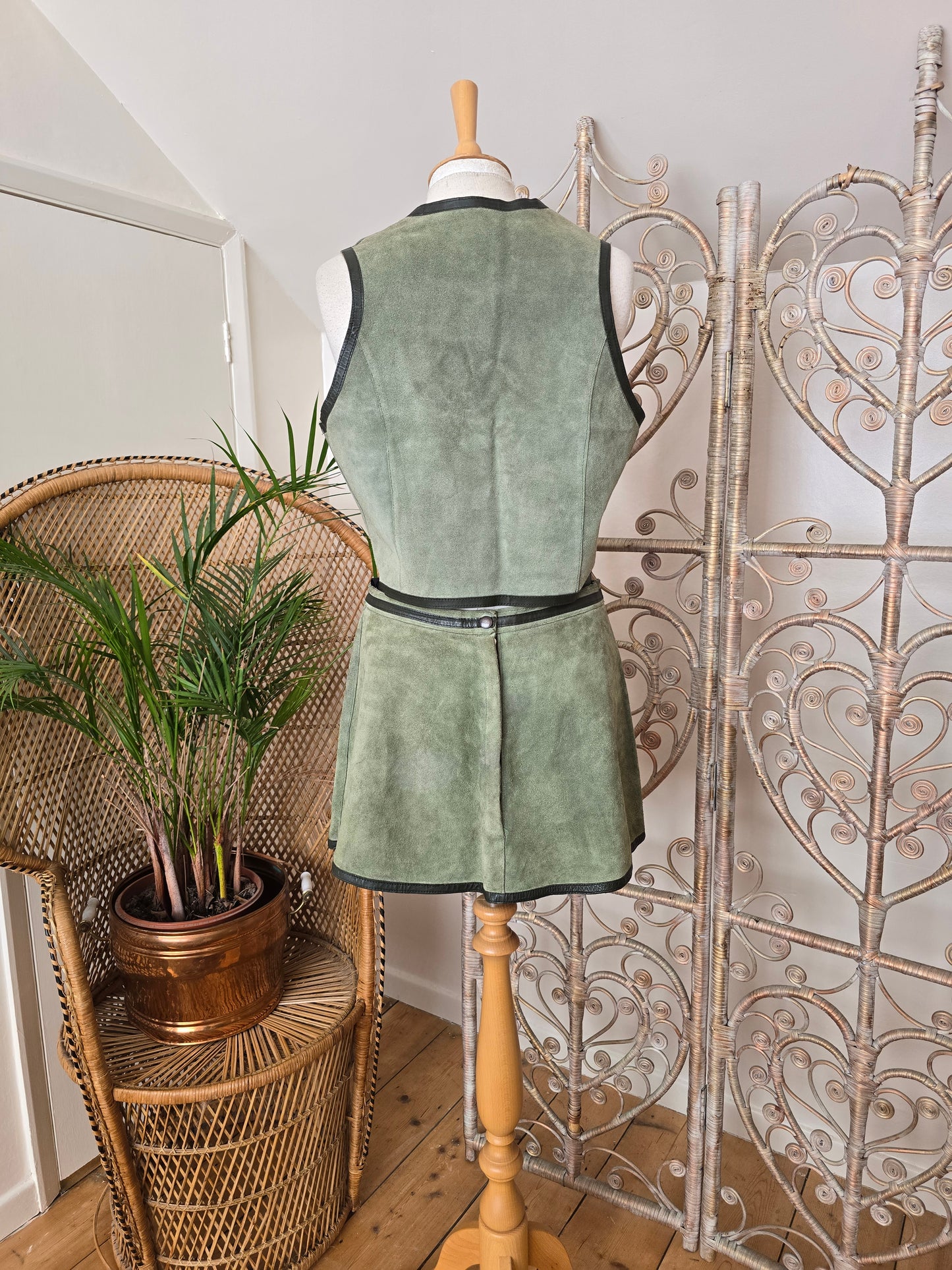 Vintage 60s suede waistcoat skirt