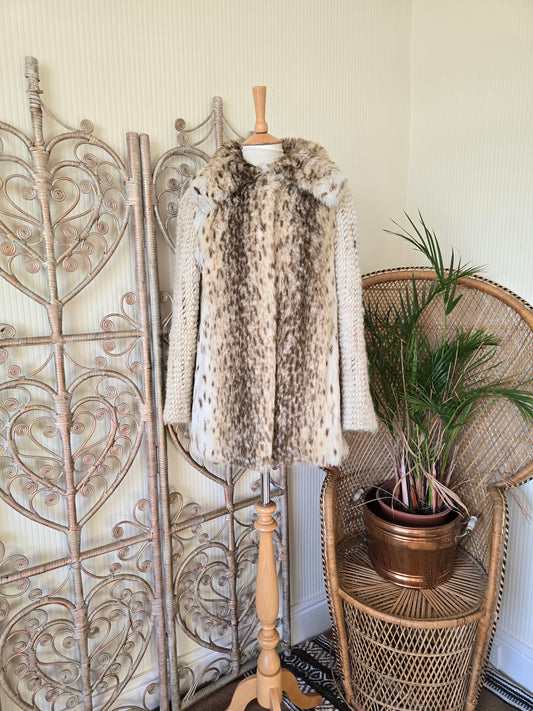 Vintage Astraka faux fur knitted coat
