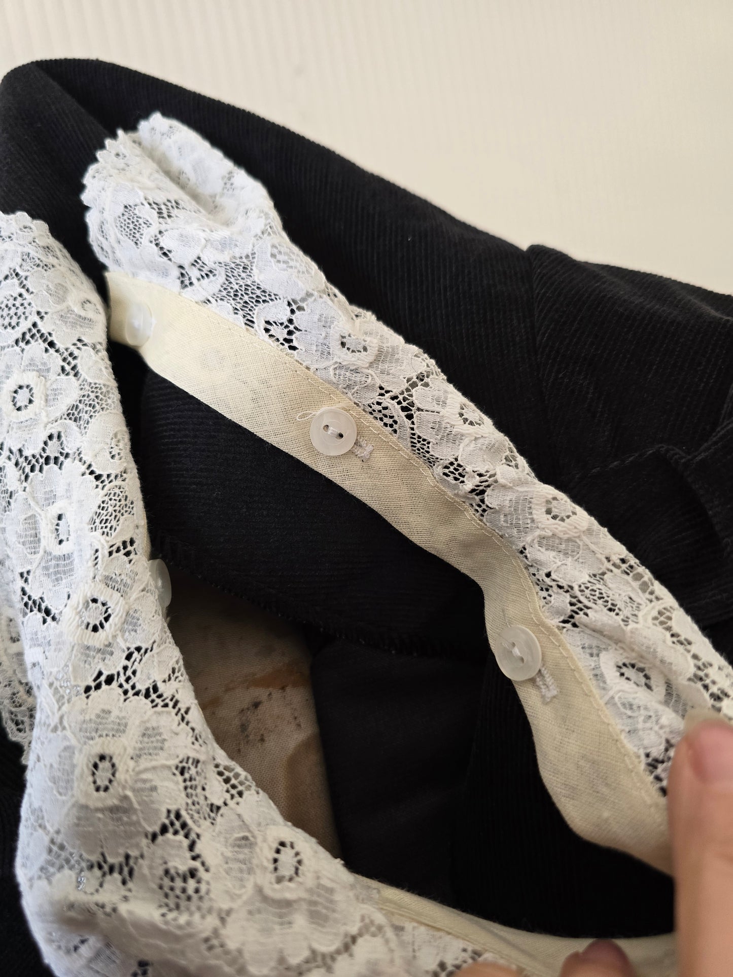 Vintage corduroy lace collar dress