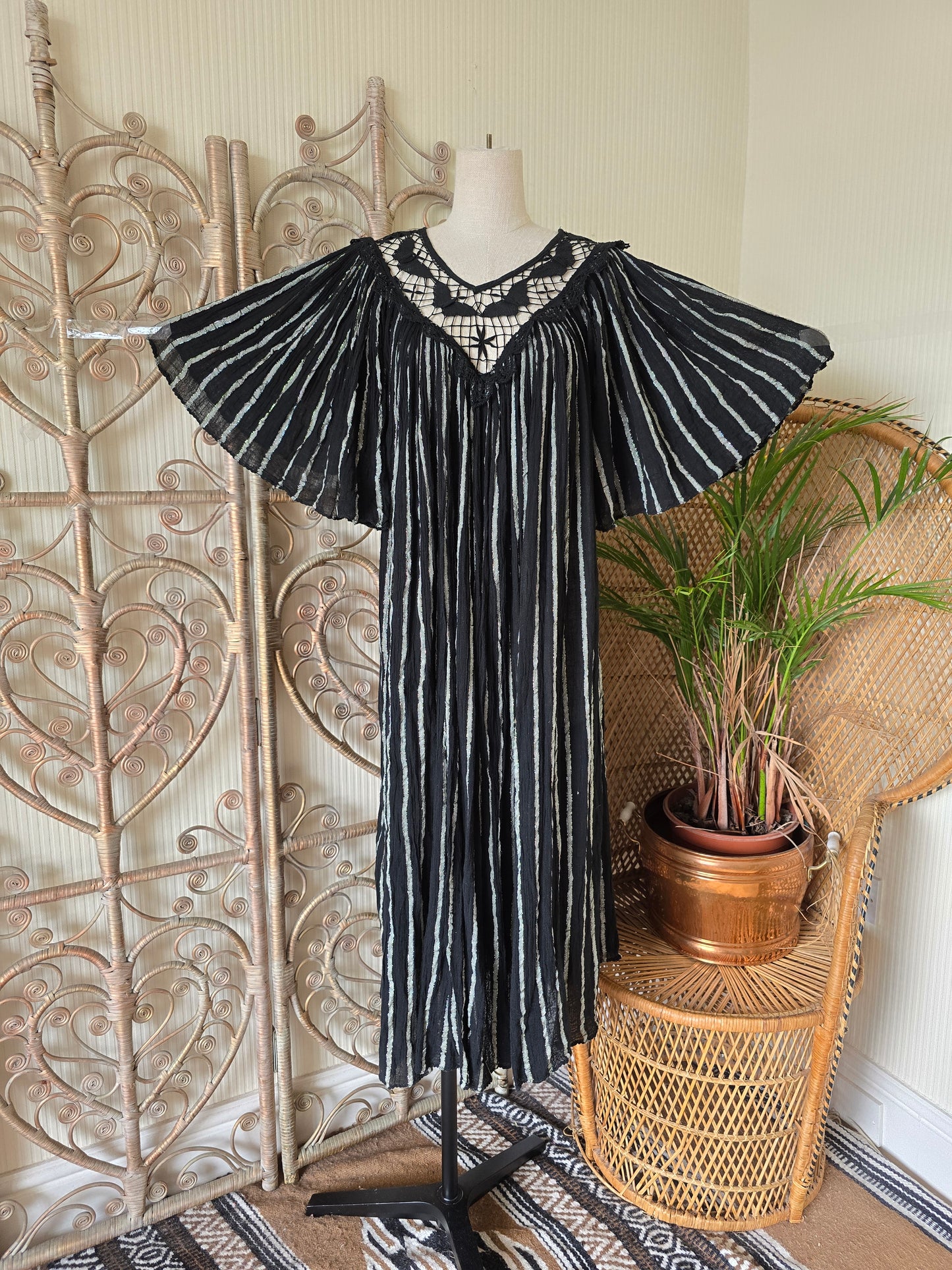 Vintage greek smock dress L