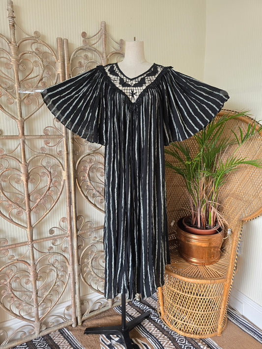 Vintage greek smock dress L