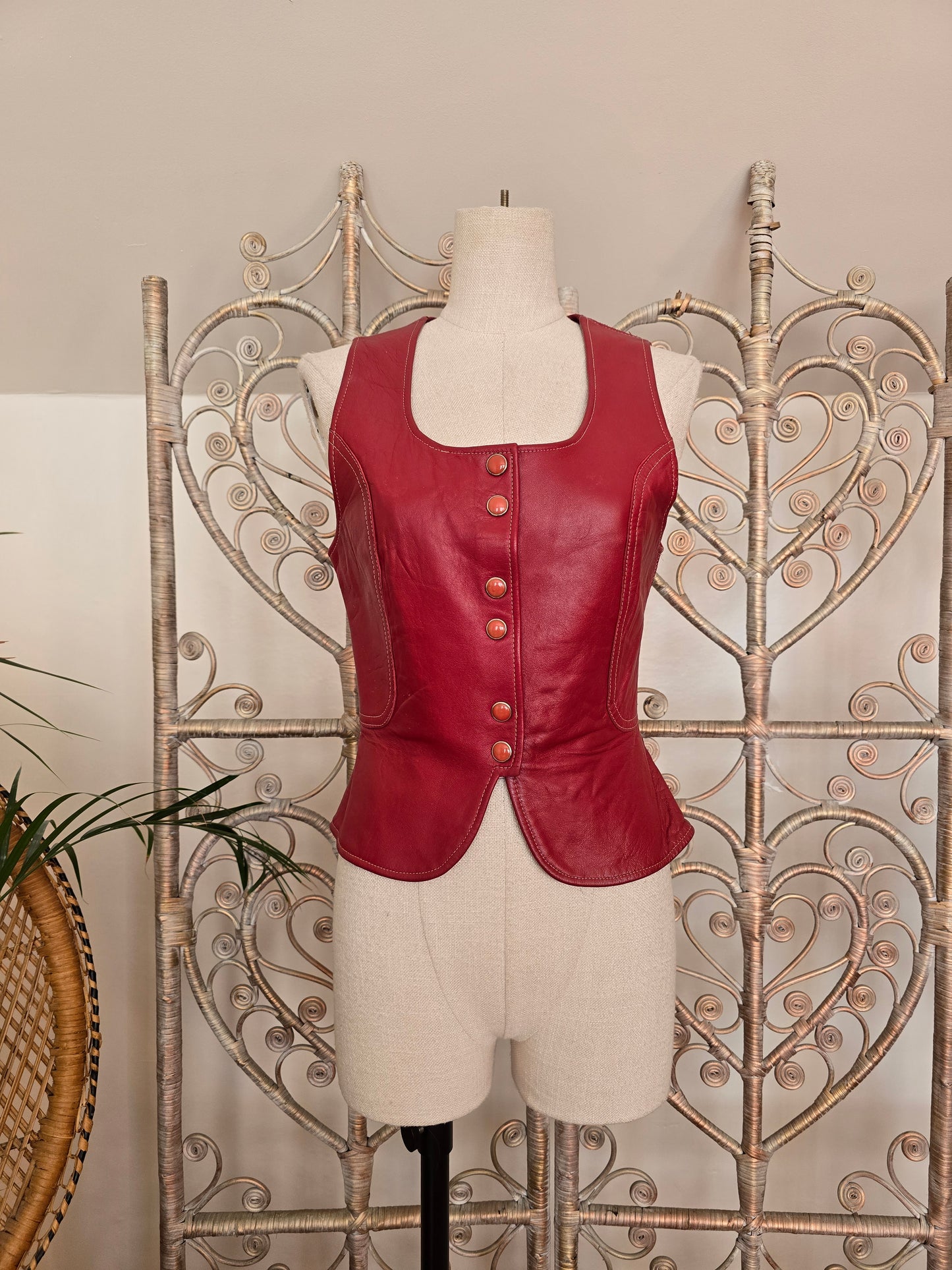 Vintage leather waistcoat