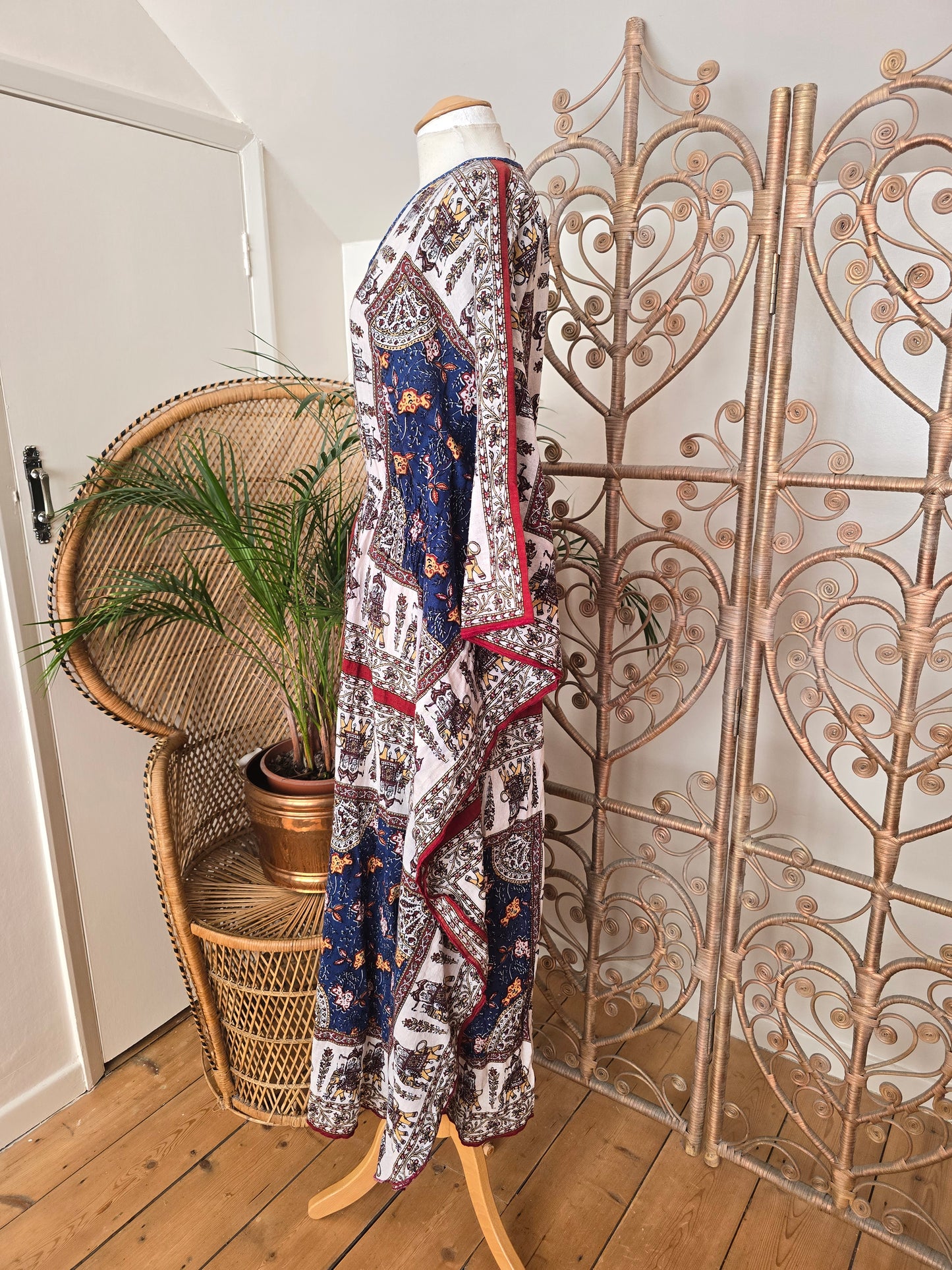 Vintage indian cotton kaftan dress