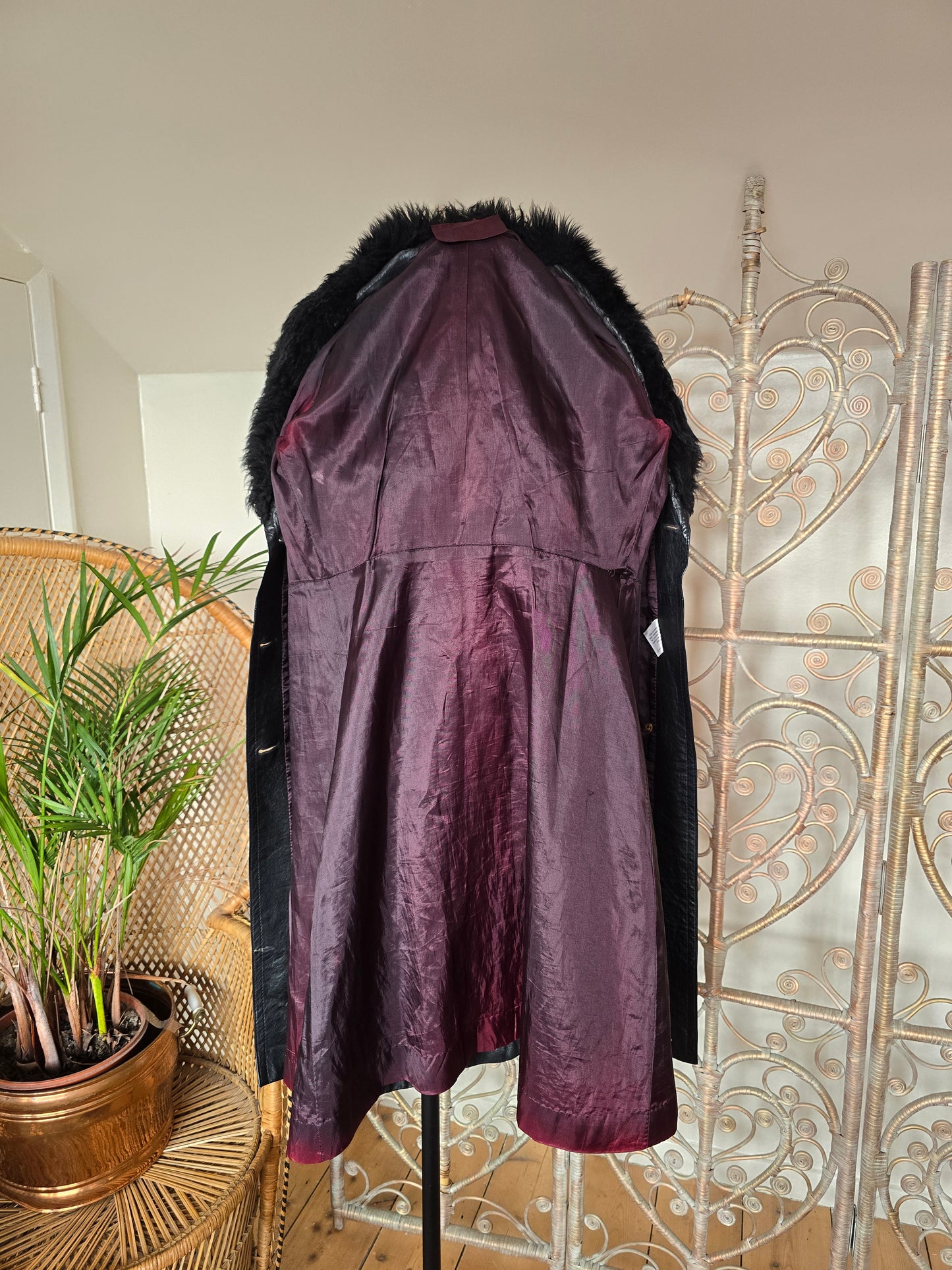 Vintage leather 70s coat