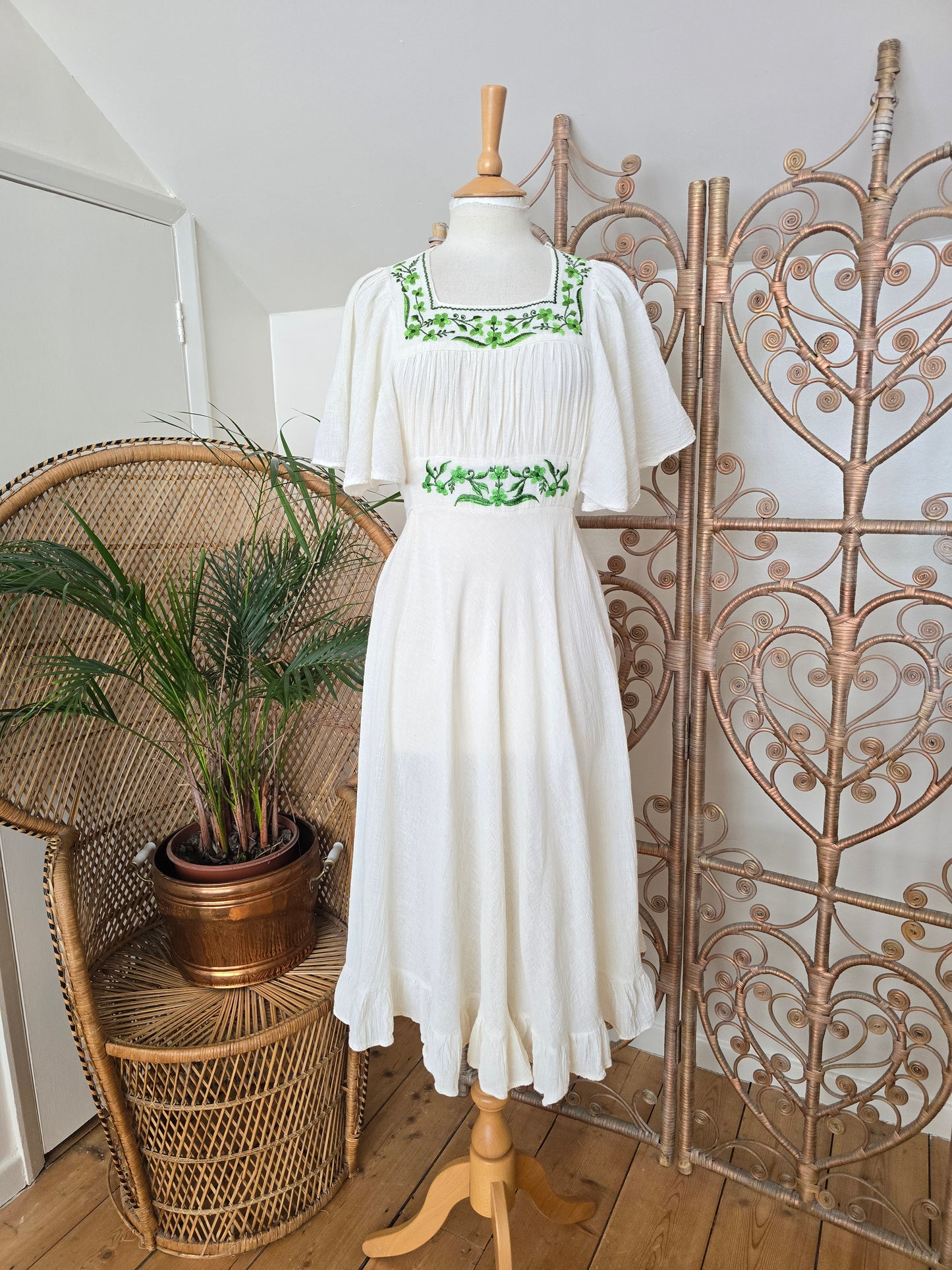Vintage embroidered cheesecloth dress