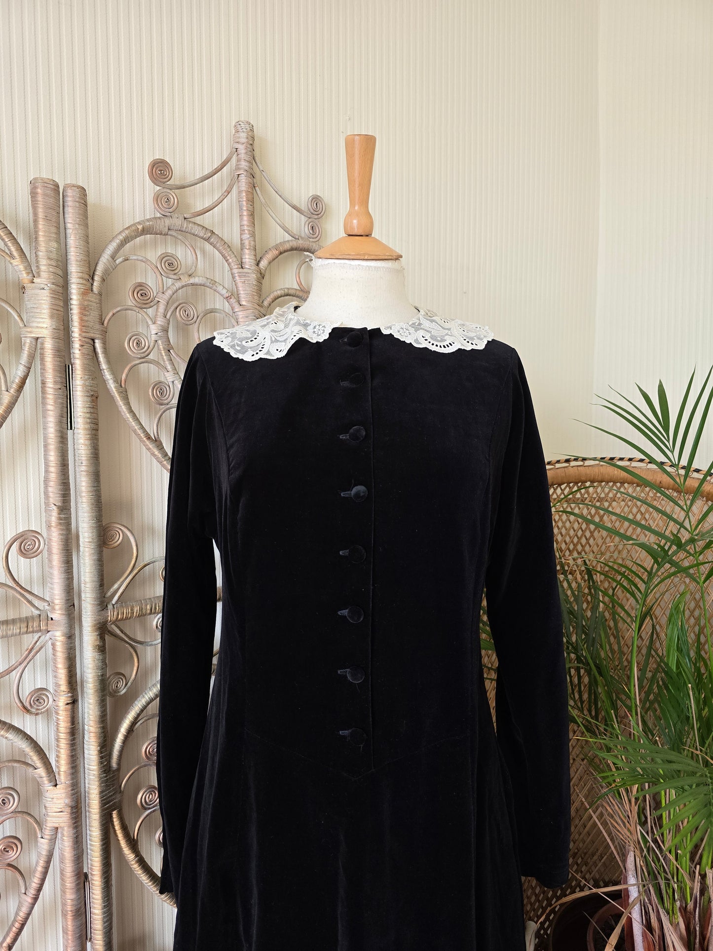 Vintage Laura Ashley prairie velvet dress