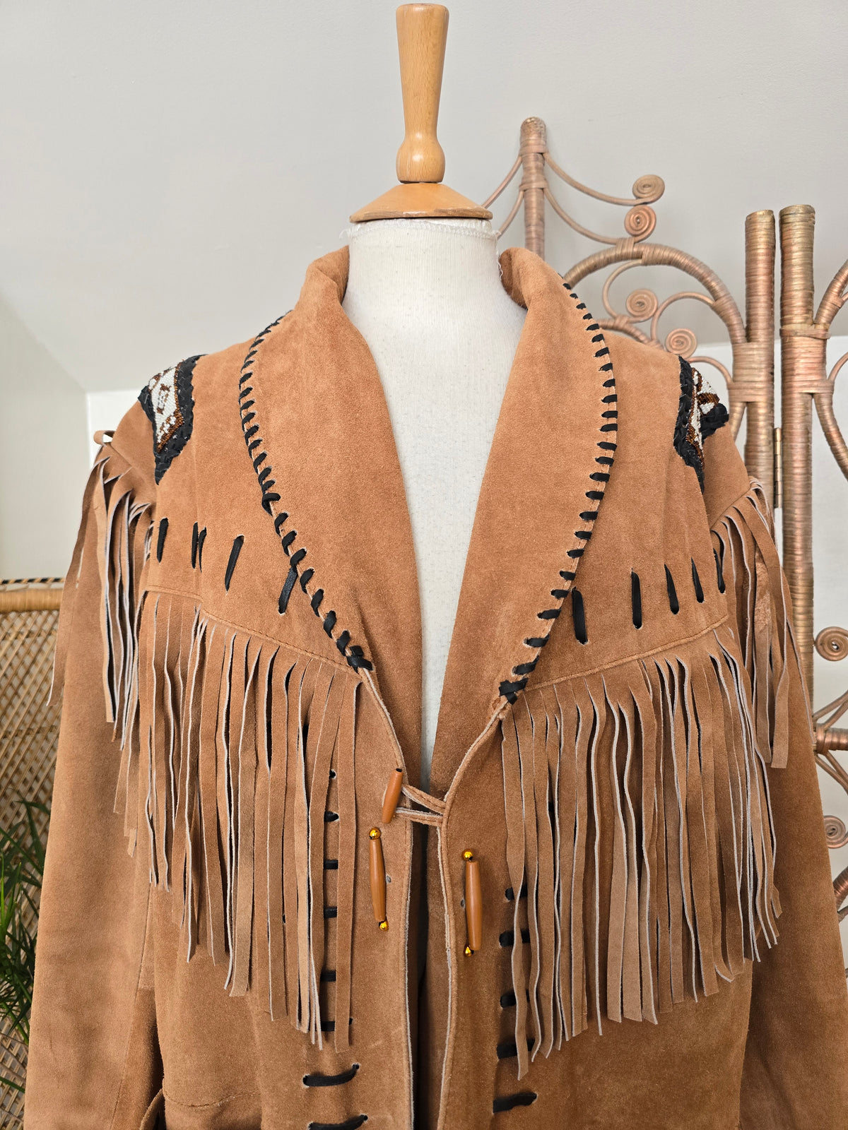 Vintage suede fringe jacket