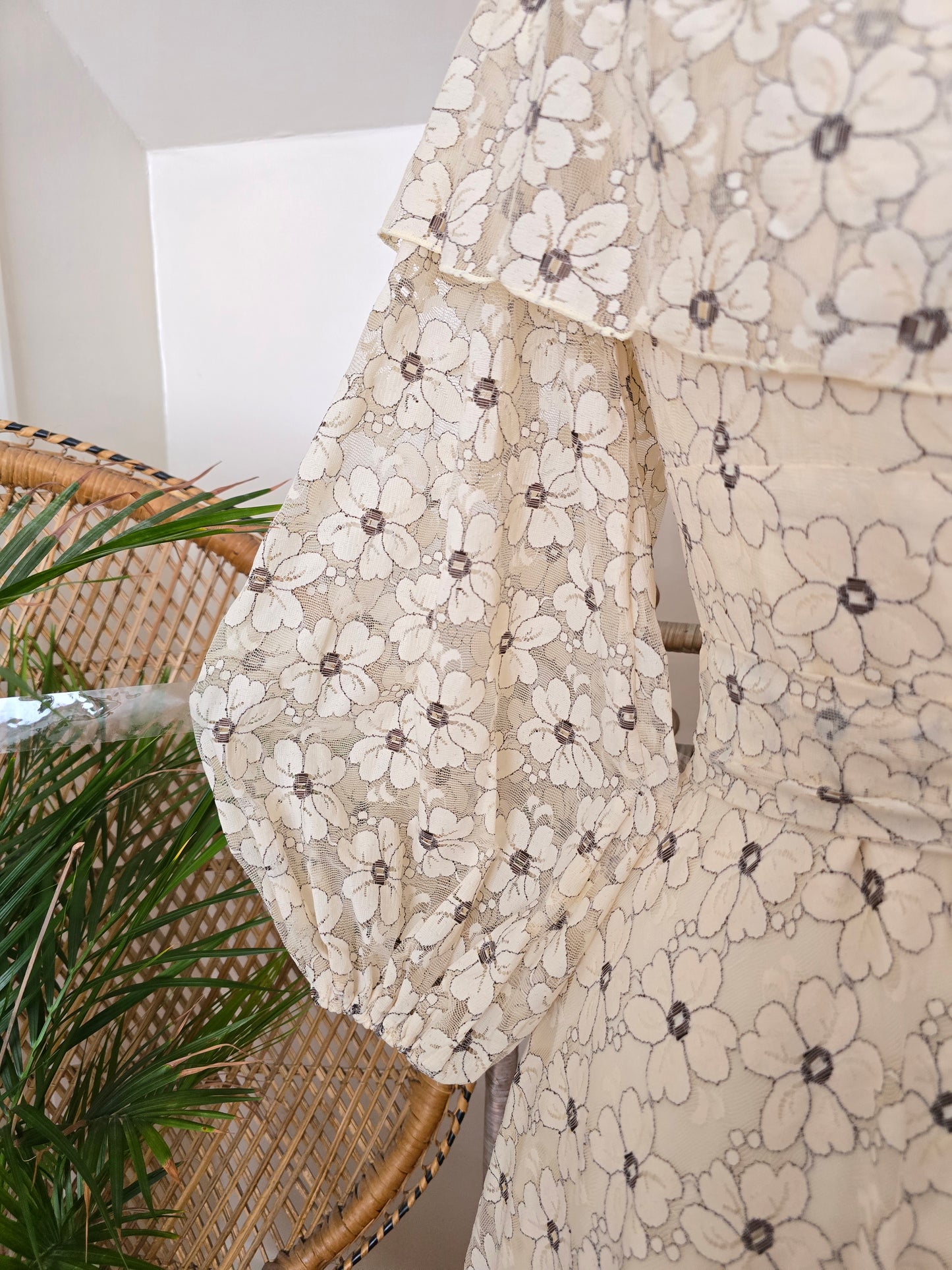 Vintage lace 70s dress