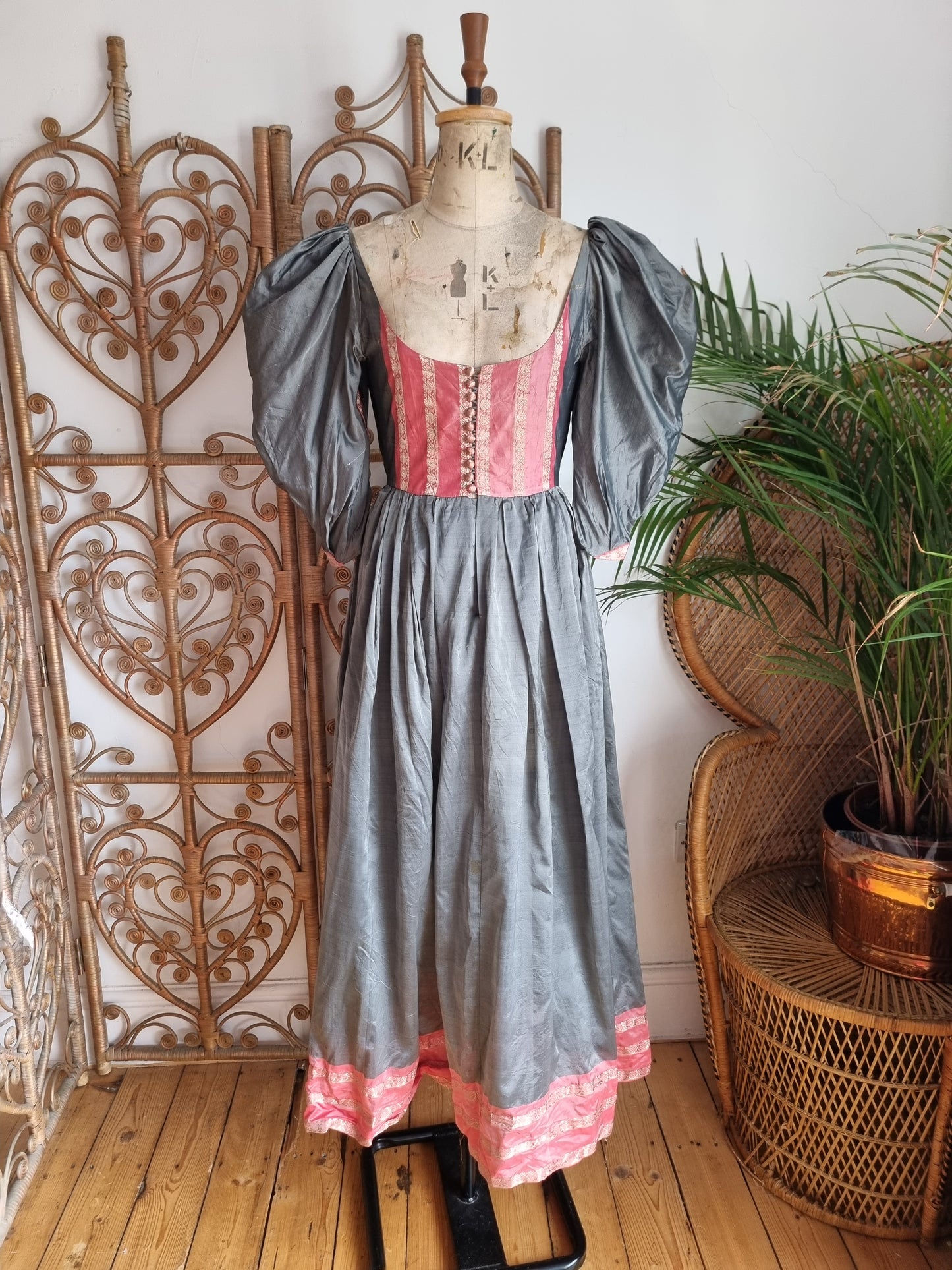 Vintage Serinda couture Indian silk dress