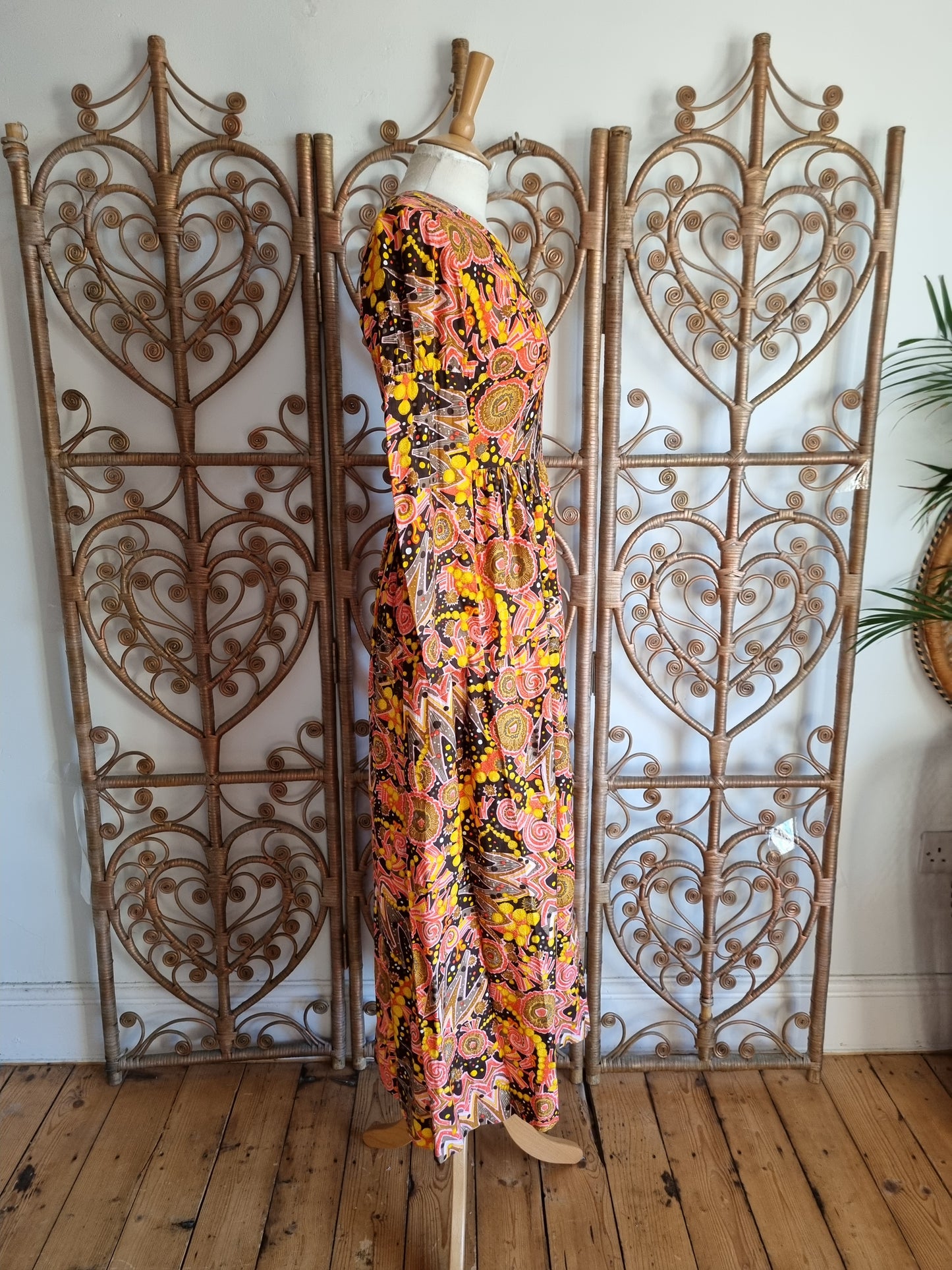 Vintage psychedelic maxi dress S