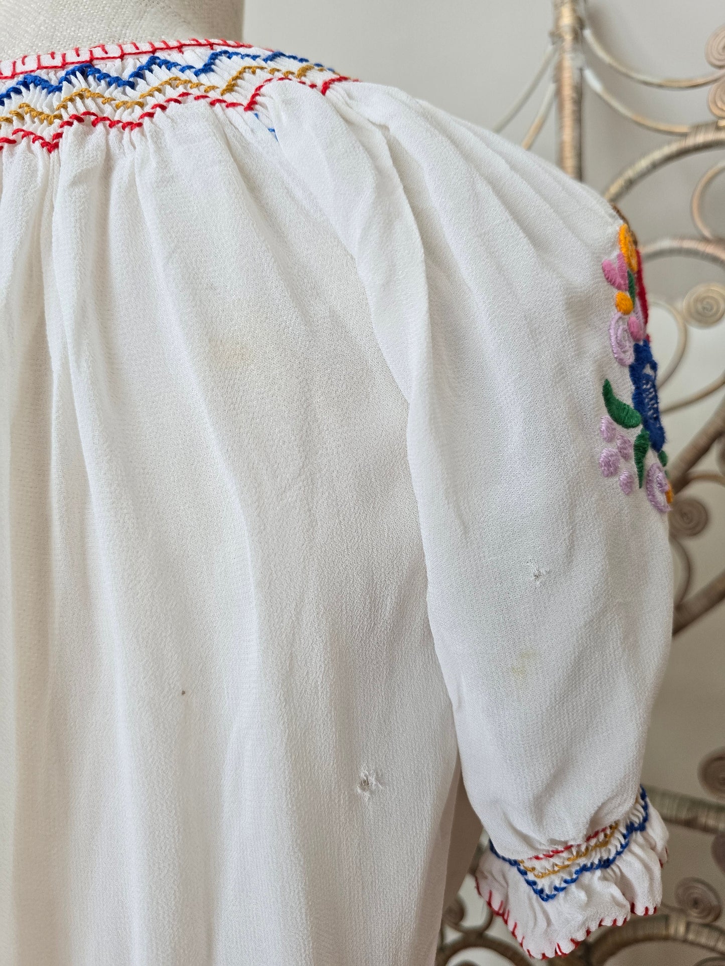 Vintage Hungarian embroidered blouse