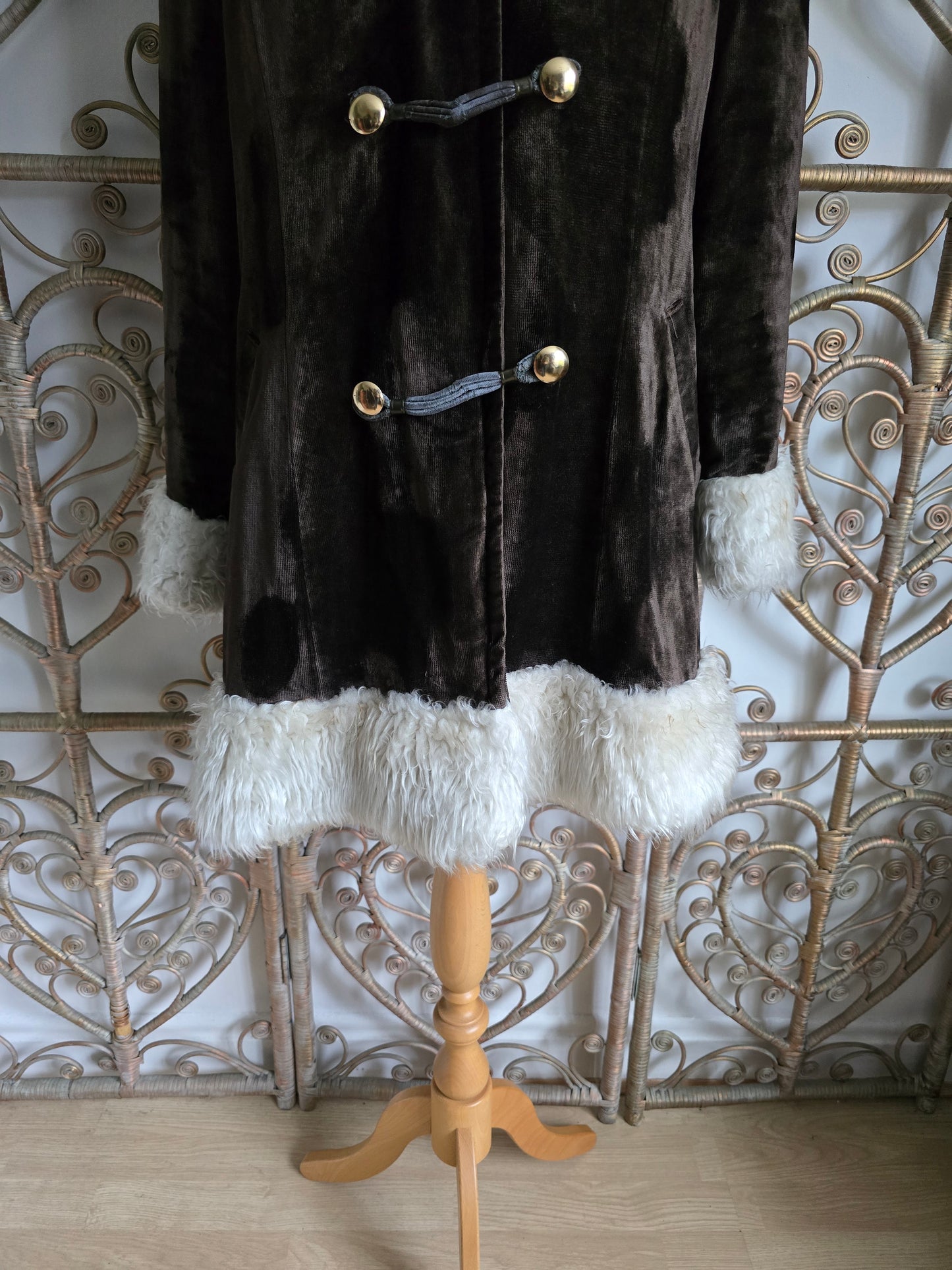 Vintage velvet hooded coat