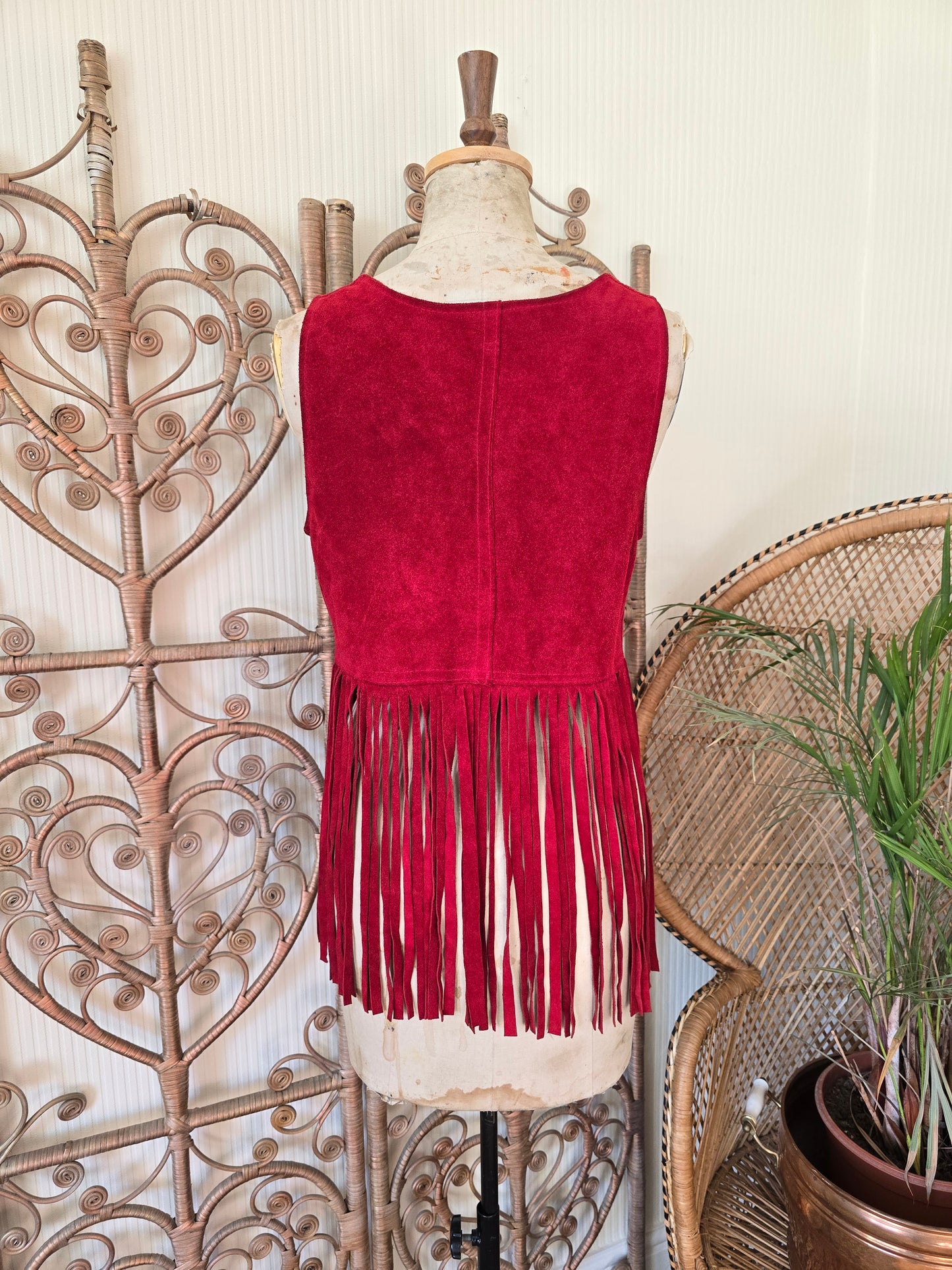 Vintage suede tassel waistcoat