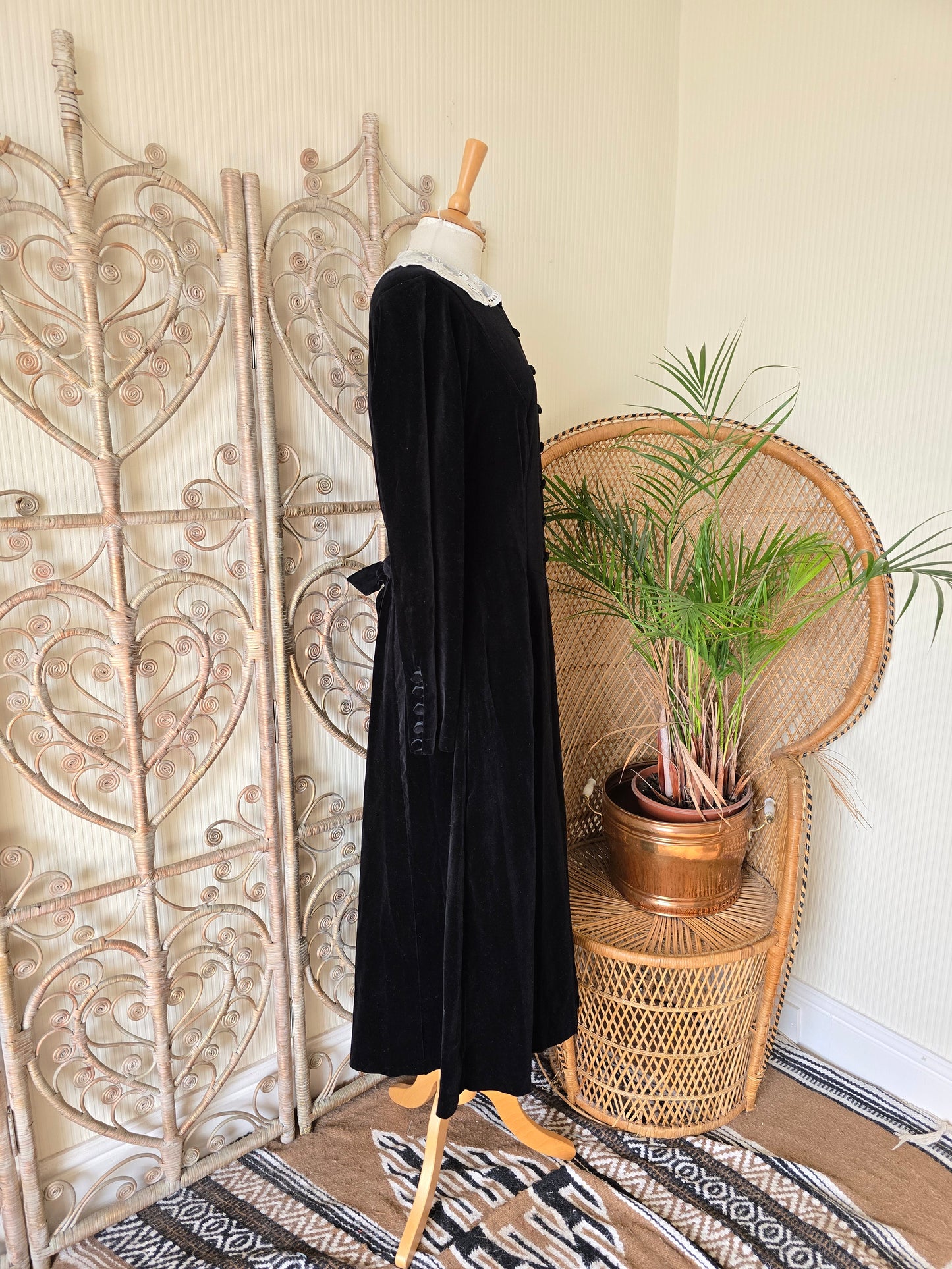 Vintage Laura Ashley prairie velvet dress